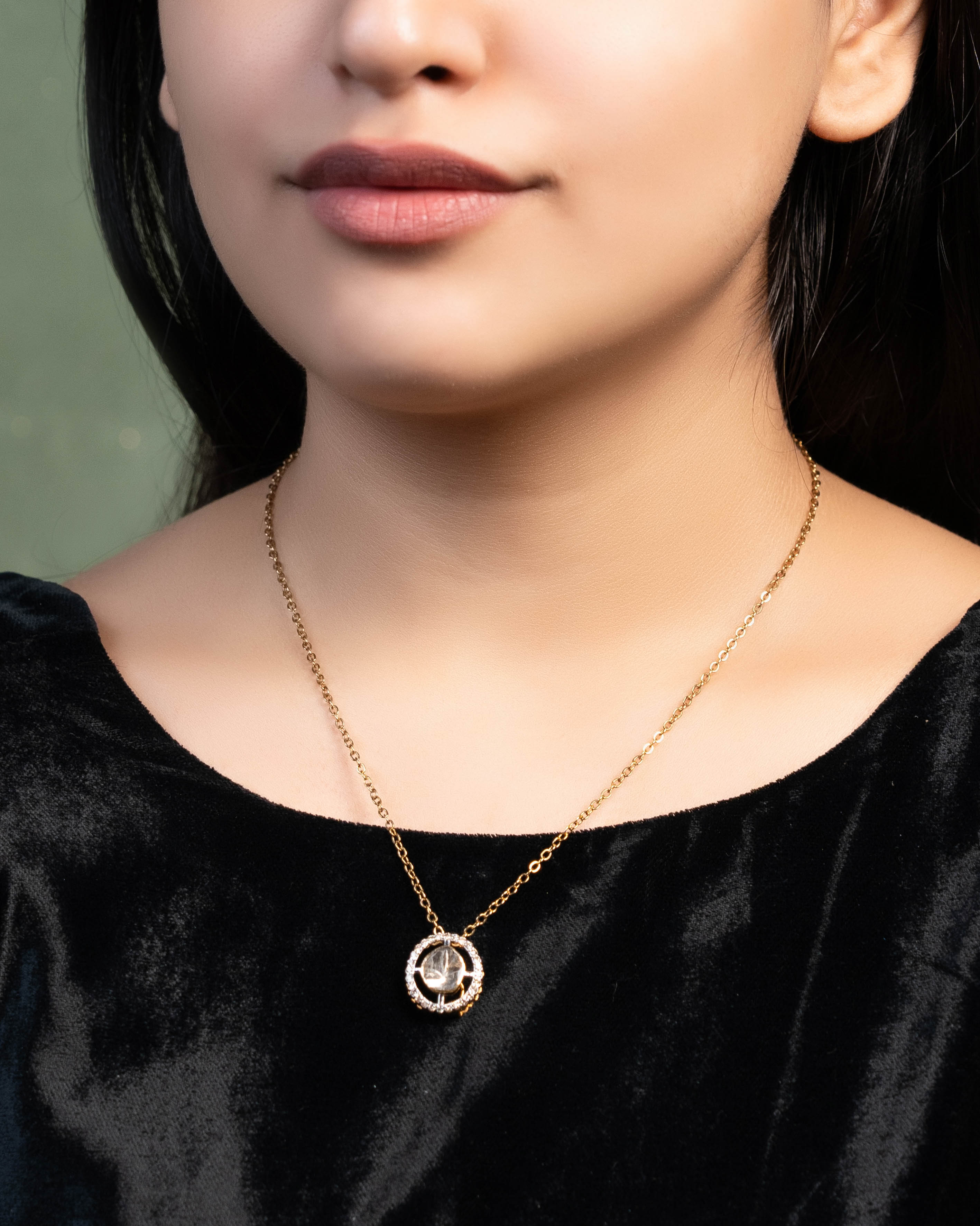 Anudhita Pendant And Netra Tops Polki And Diamond Set