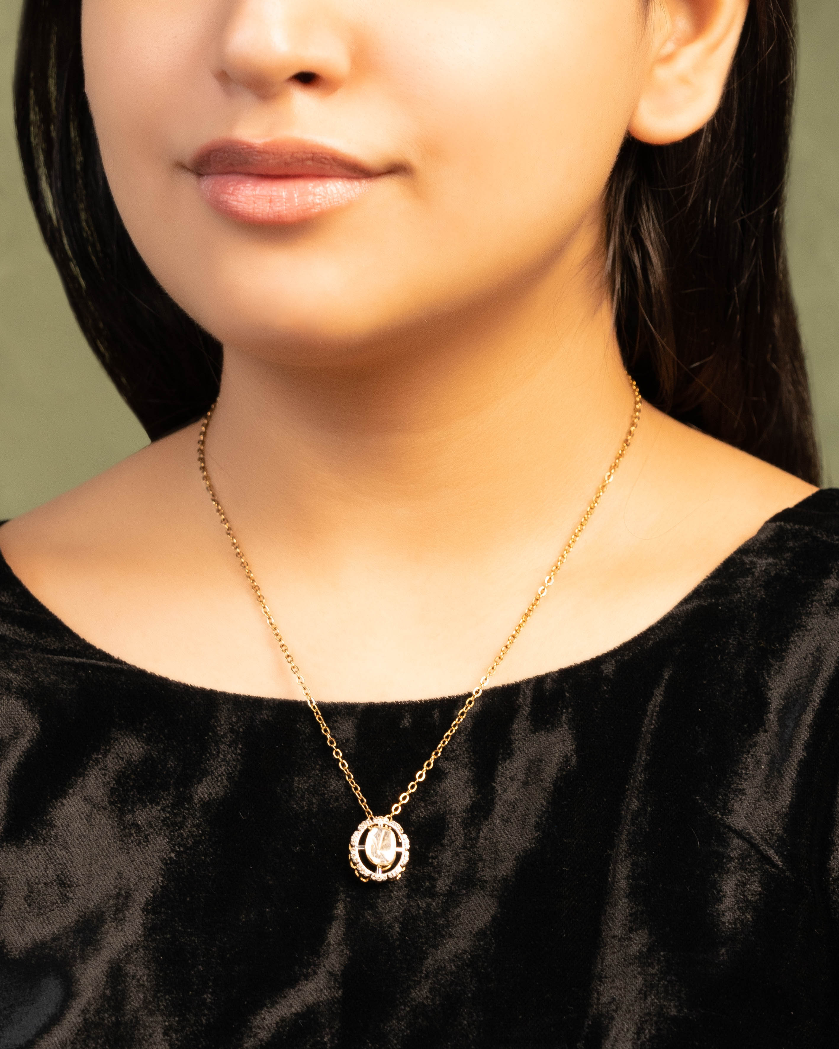 Sumaiya Pendant And Avini Tops Polki And Diamond Set