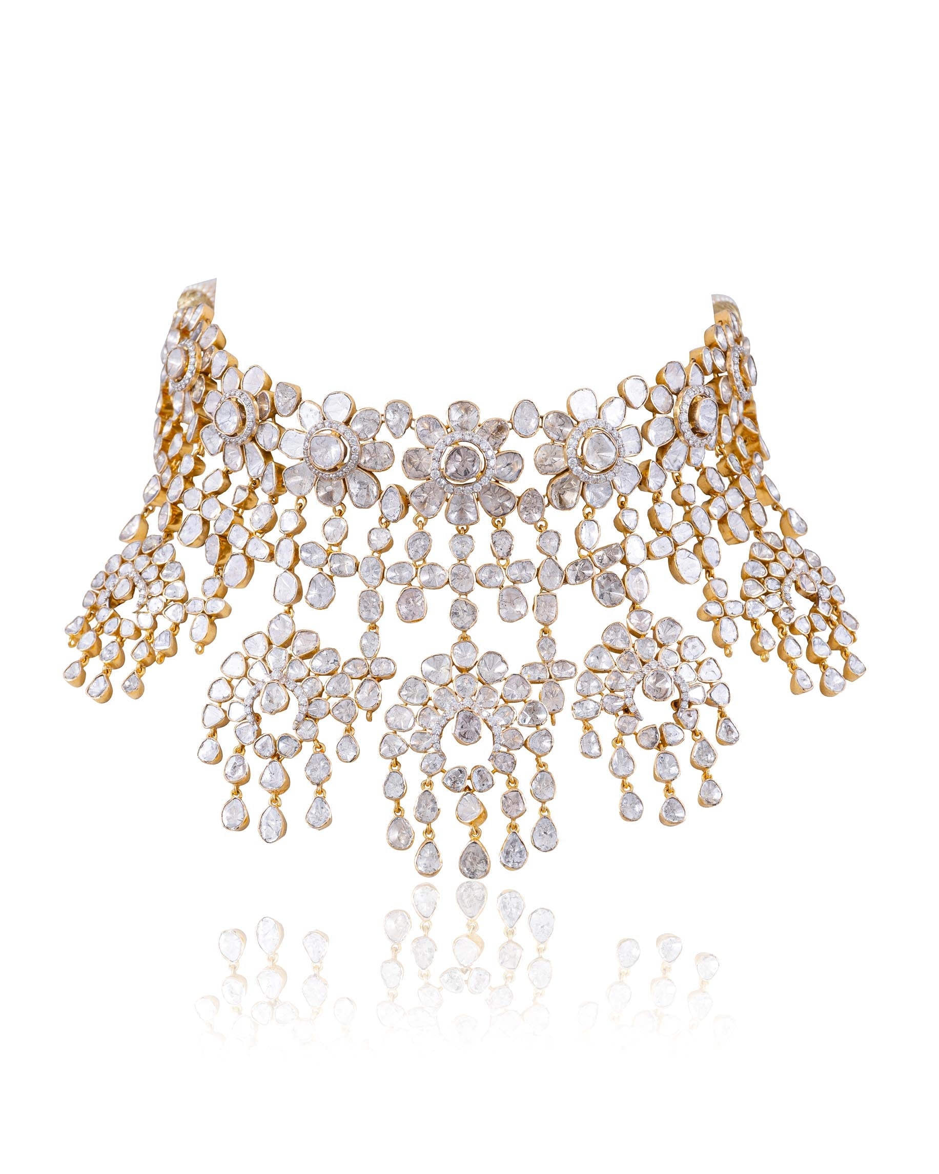 Goenka Choker And Nia Earrings Polki Diamond Set