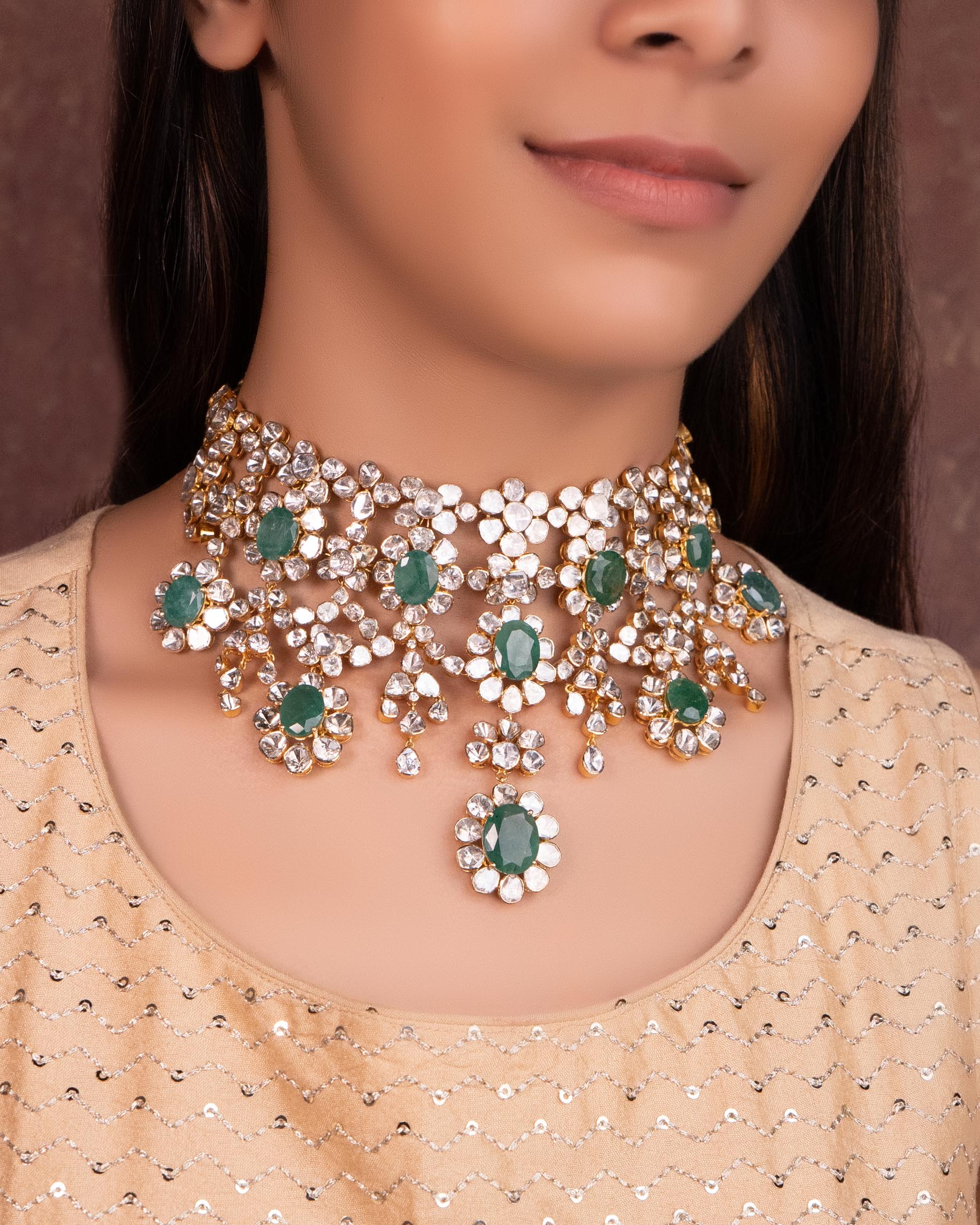 Benika Polki And Diamond Necklace