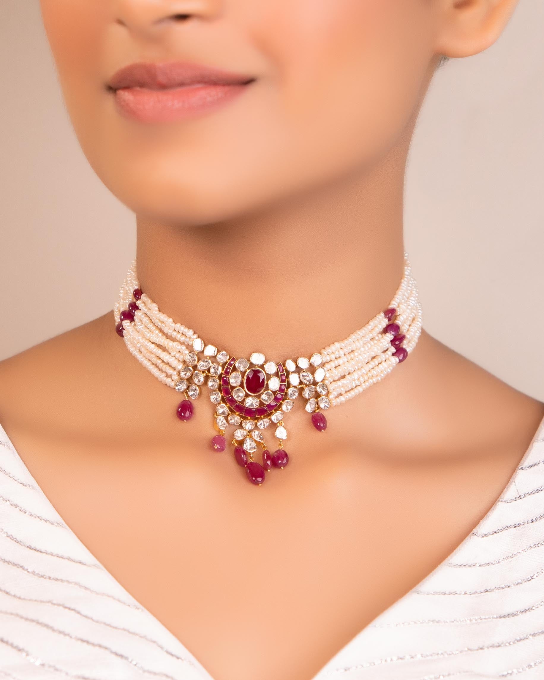 Shrushti Polki Bead Choker