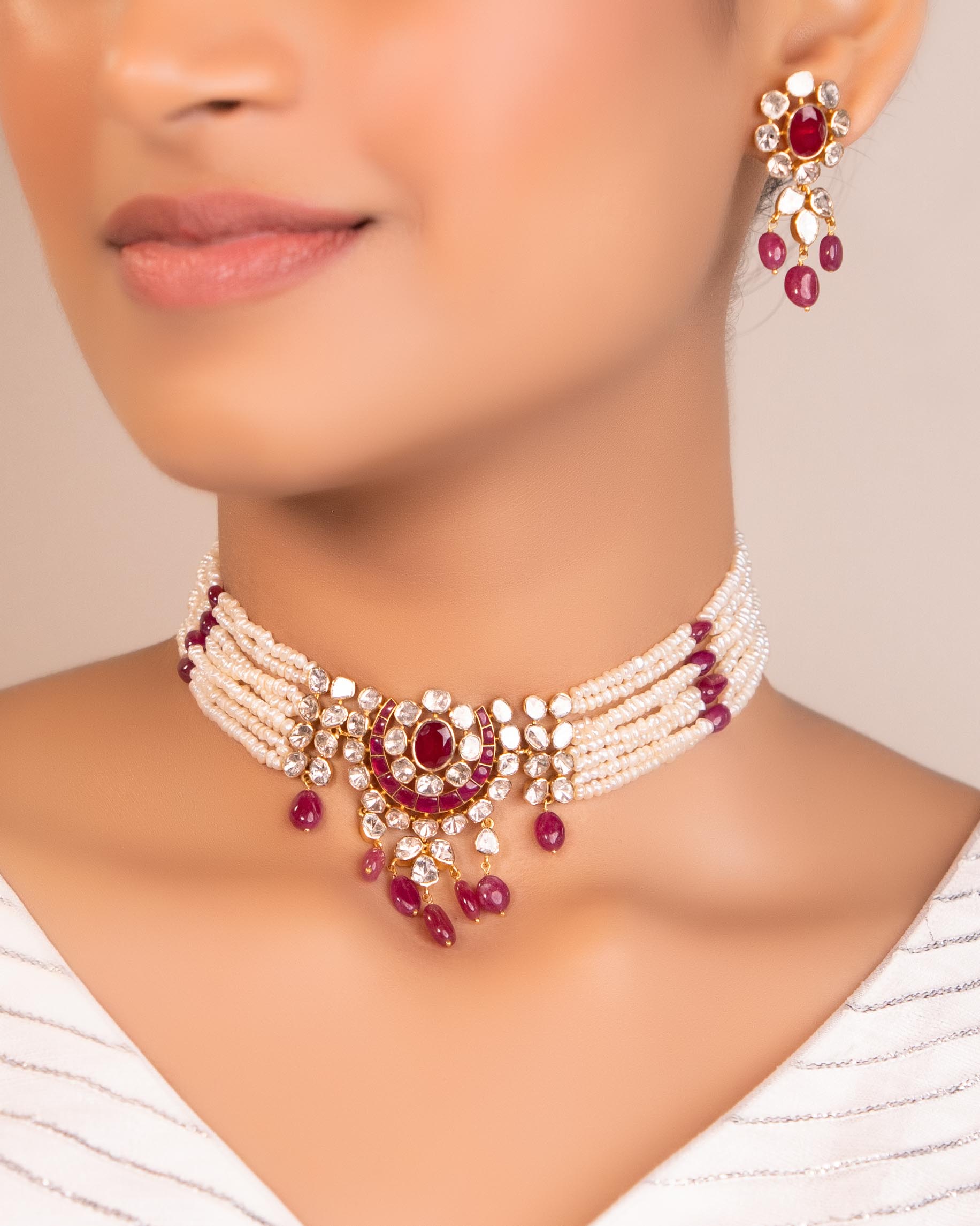 Shrushti Polki Bead Choker
