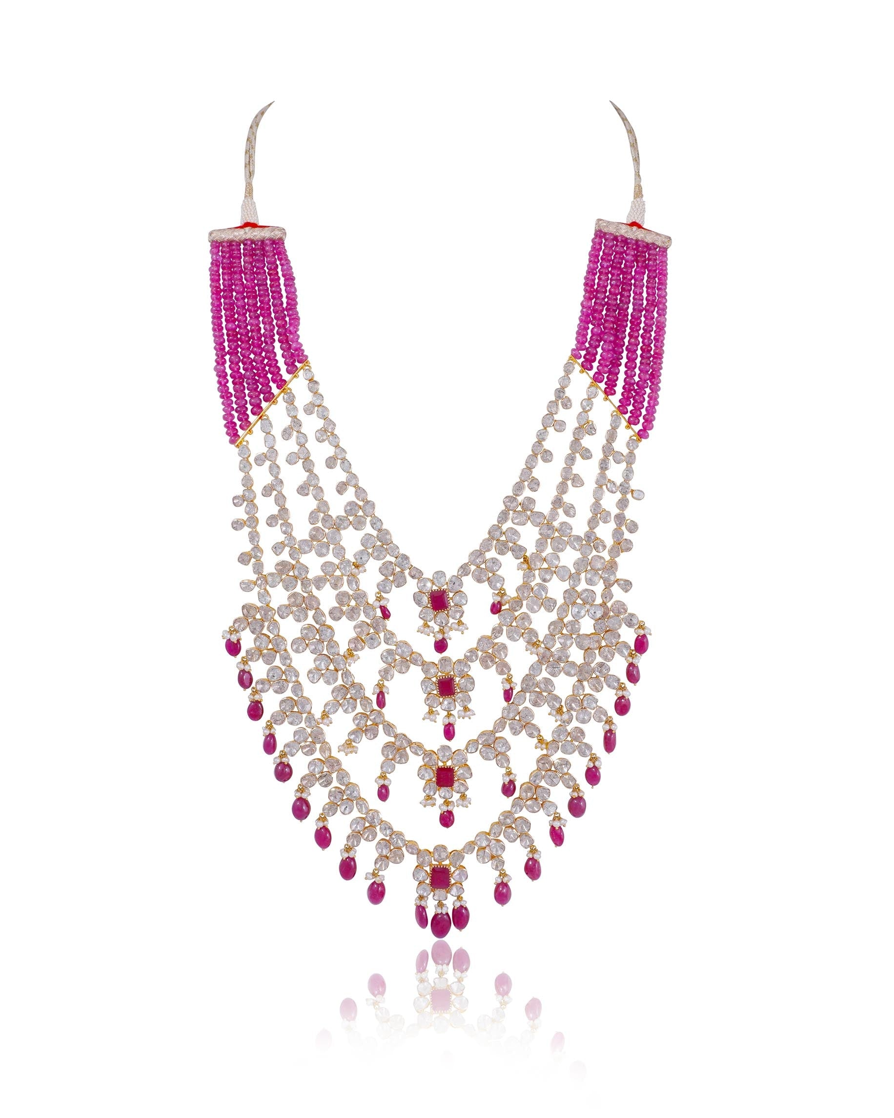 Kajol Long Necklace And Kashvi Tops Polki Set