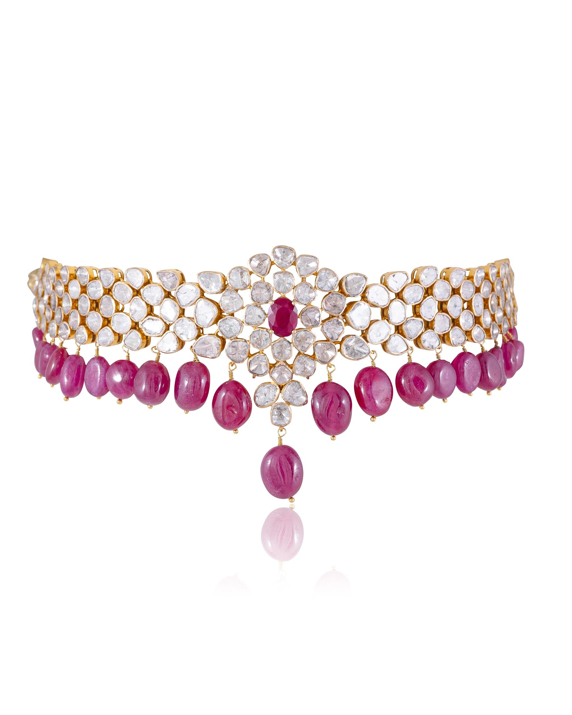 Riya Choker And Isabella Long Earrings Polki Set