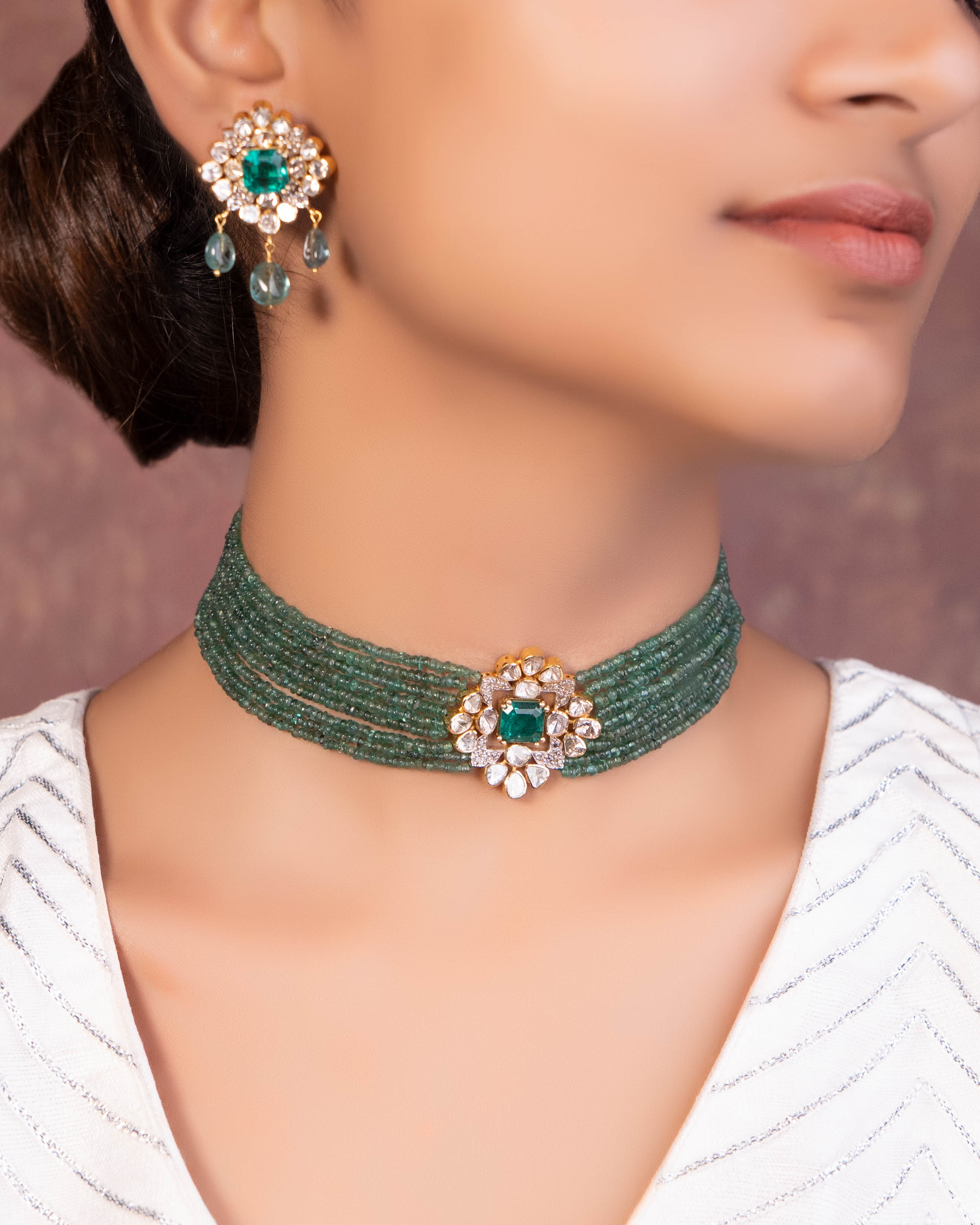 Shruti Polki Bead Choker