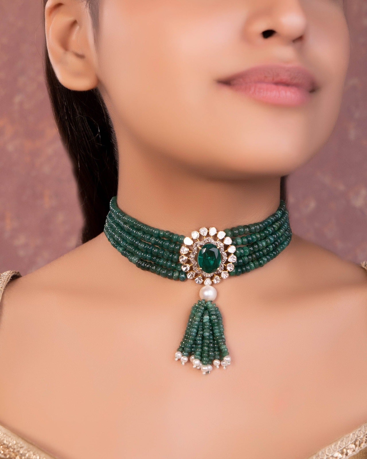 Hania Polki Bead Choker