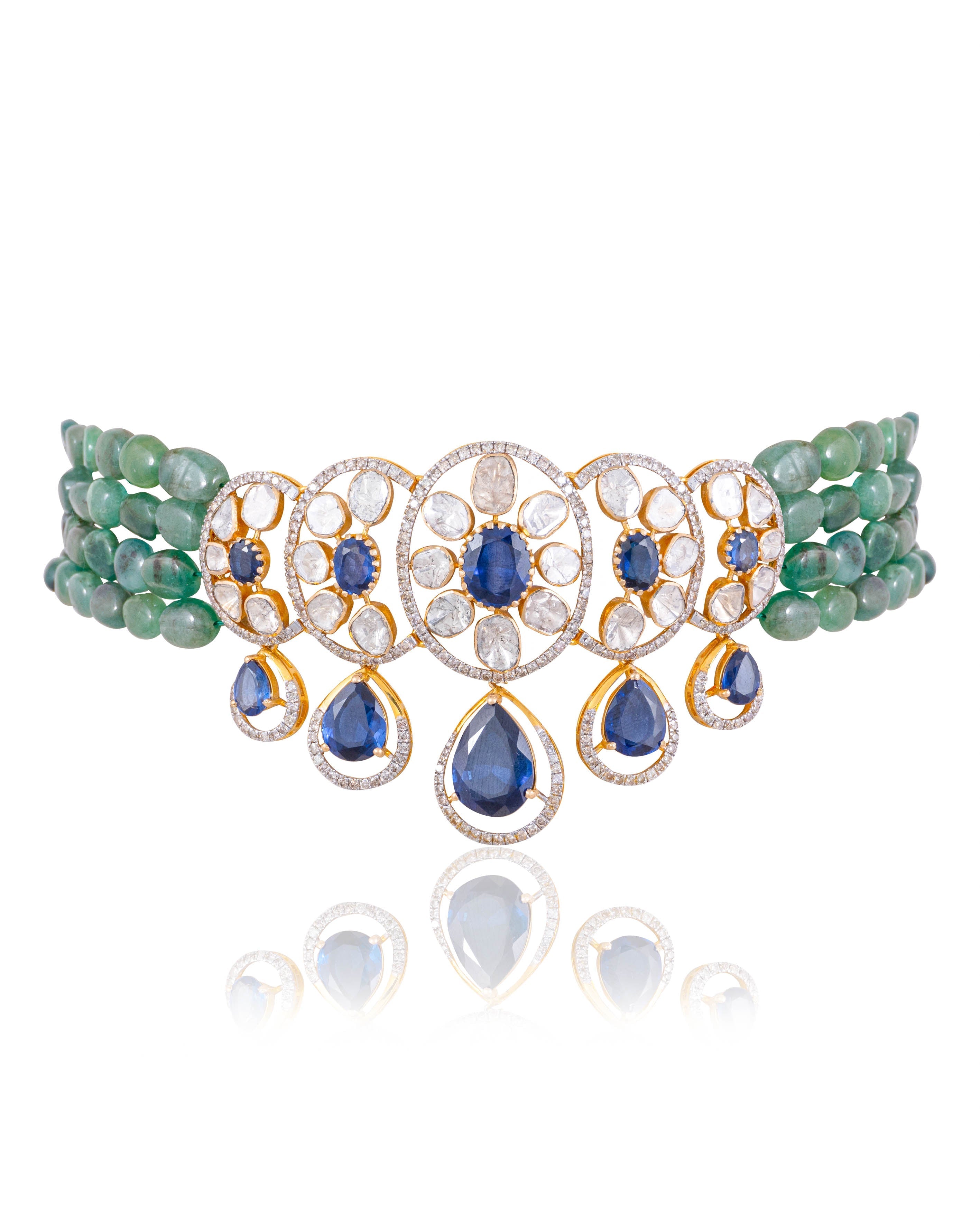 Saira Polki And Diamond Bead Choker