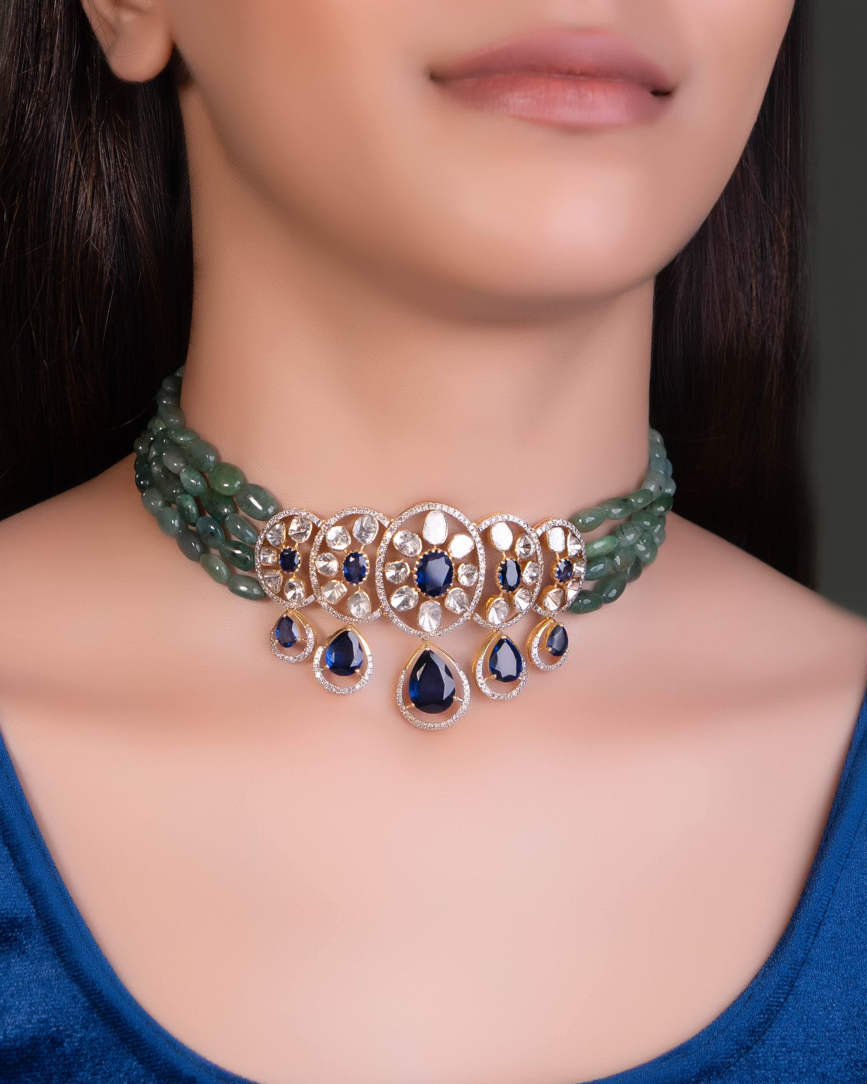 Saira Polki And Diamond Bead Choker