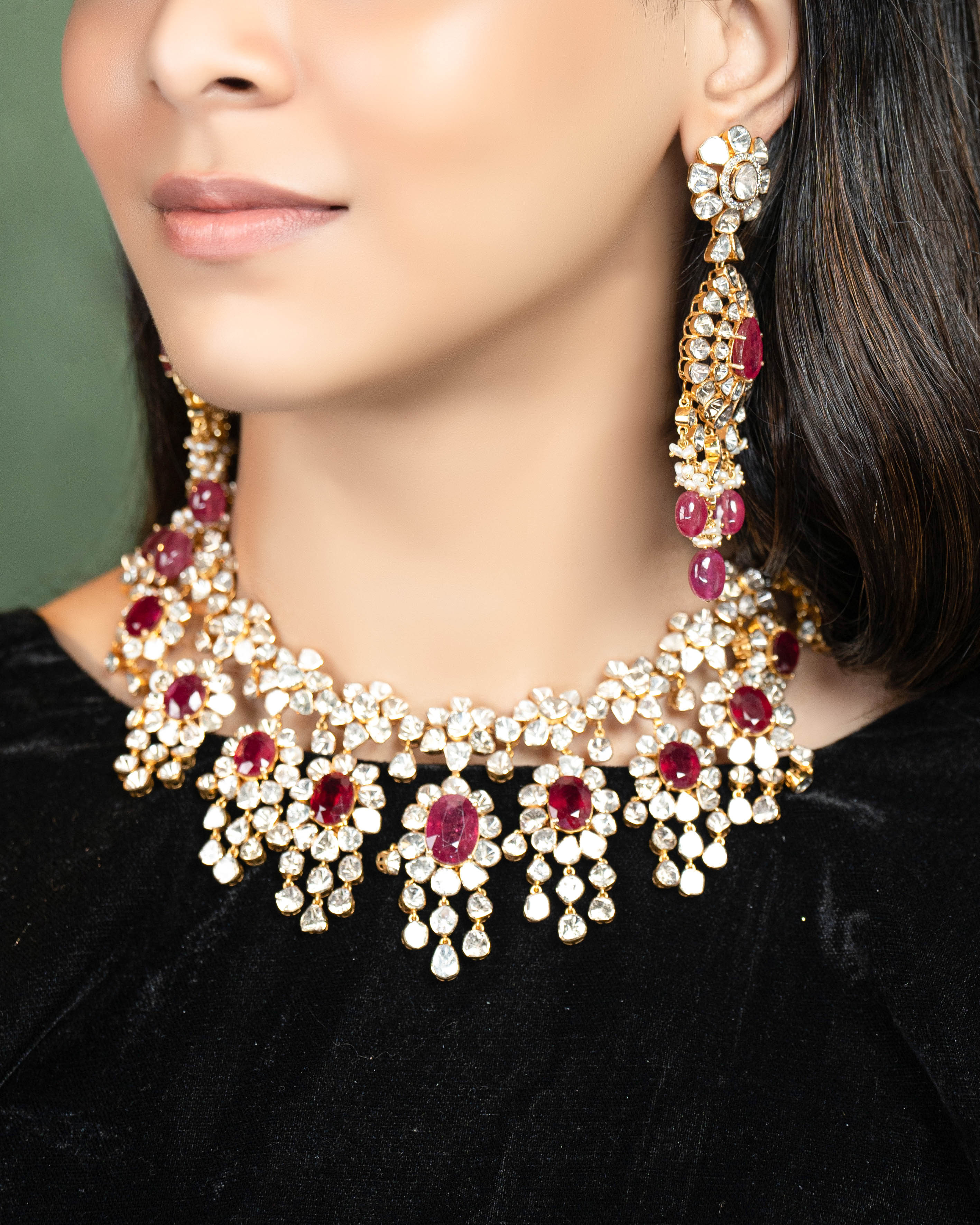 Usha Polki And Diamond Earrings - NO ORDERS