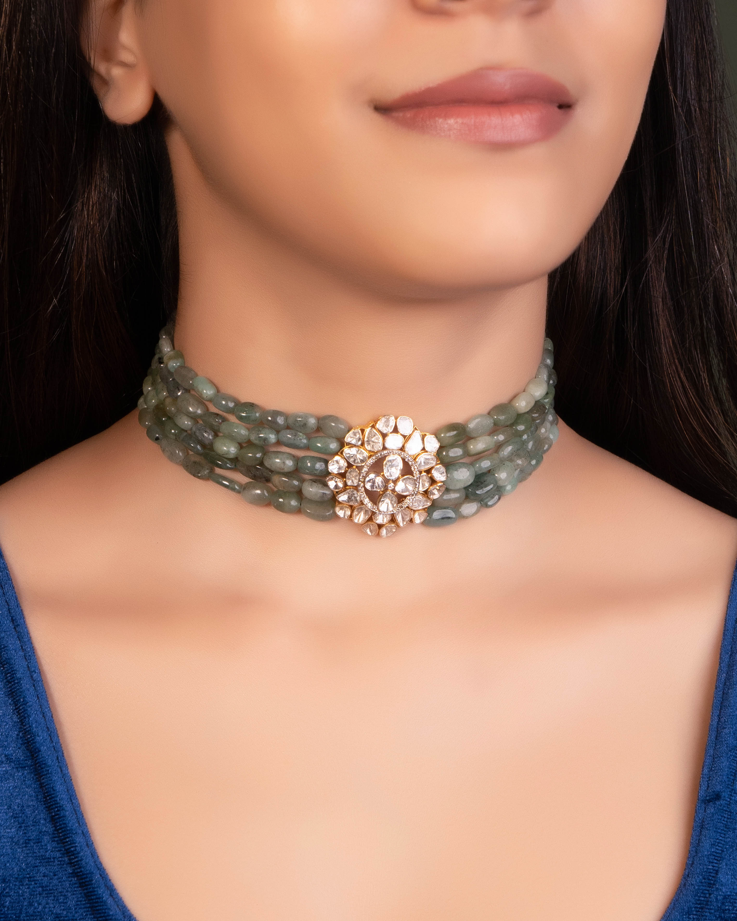 Nikita Polki And Diamond Bead Choker