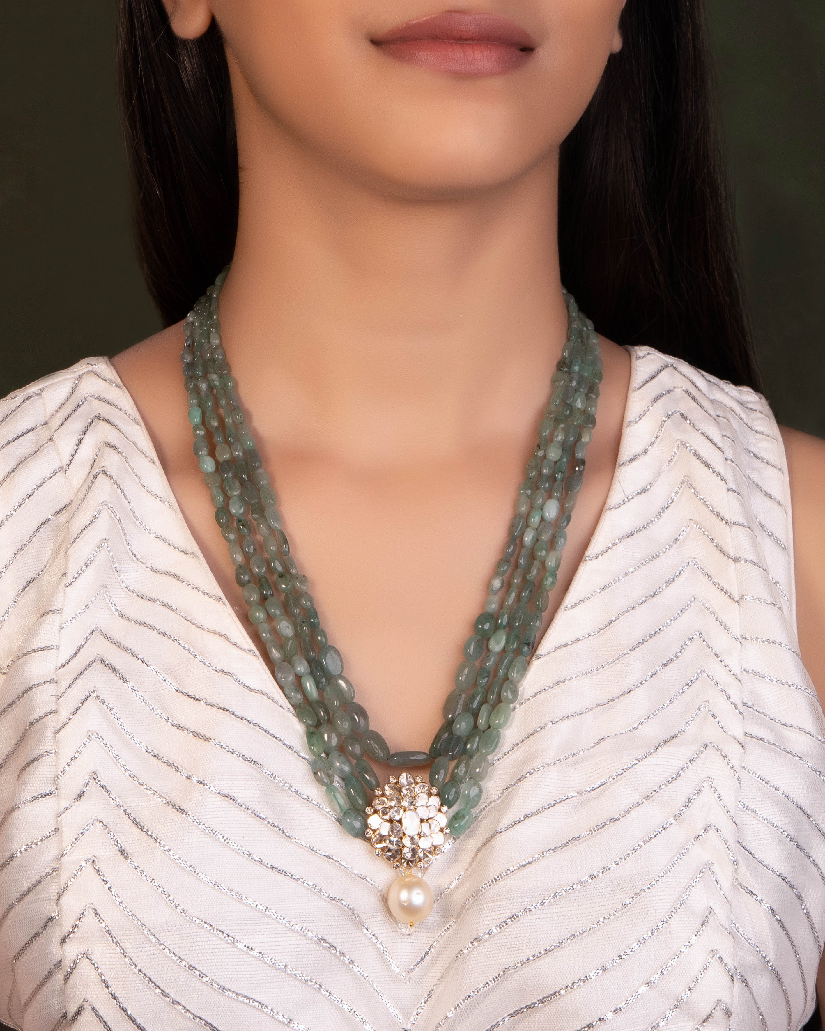 Kimberly Polki And Diamond Bead Pendant