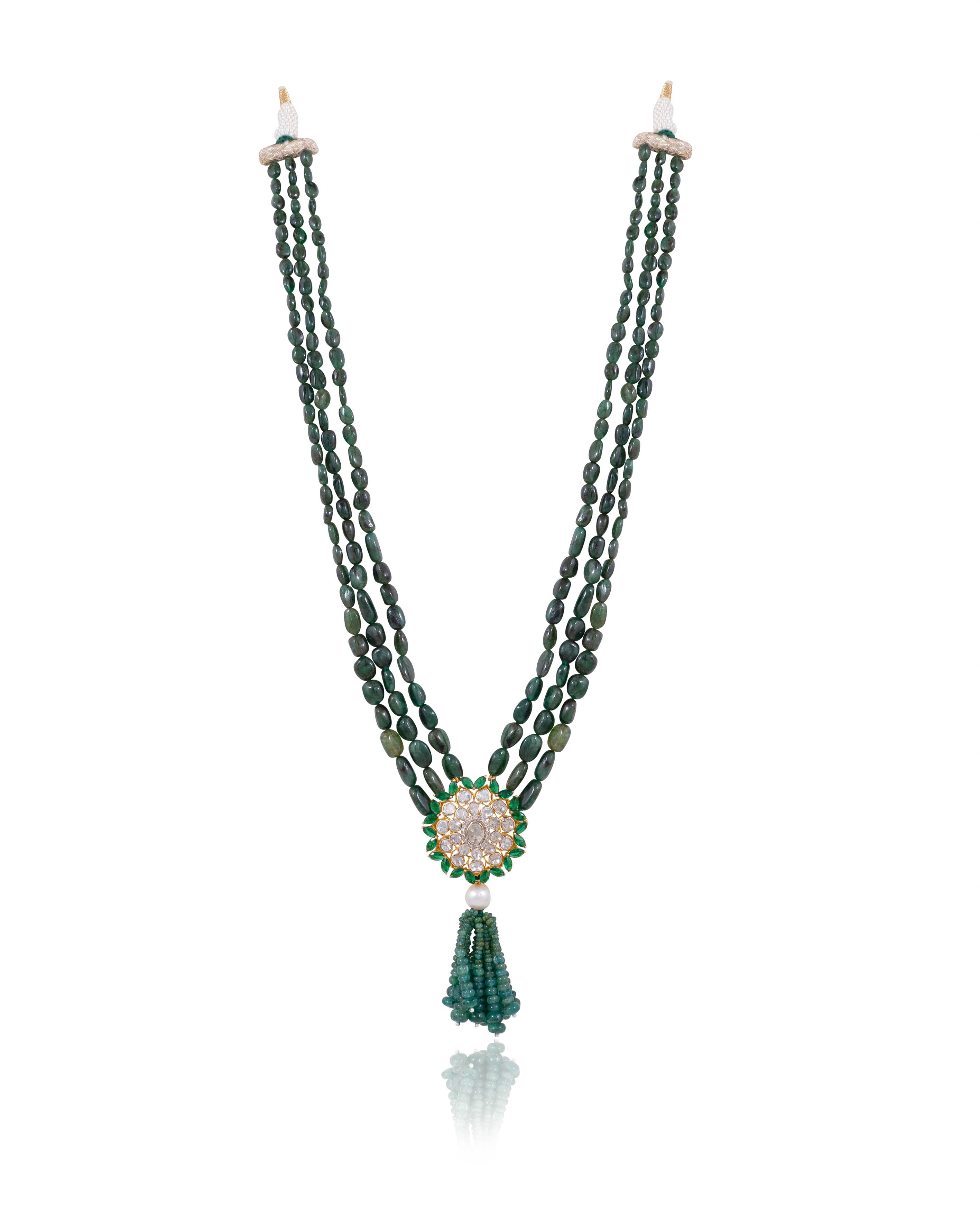 Evie Polki And Diamond Bead Pendant