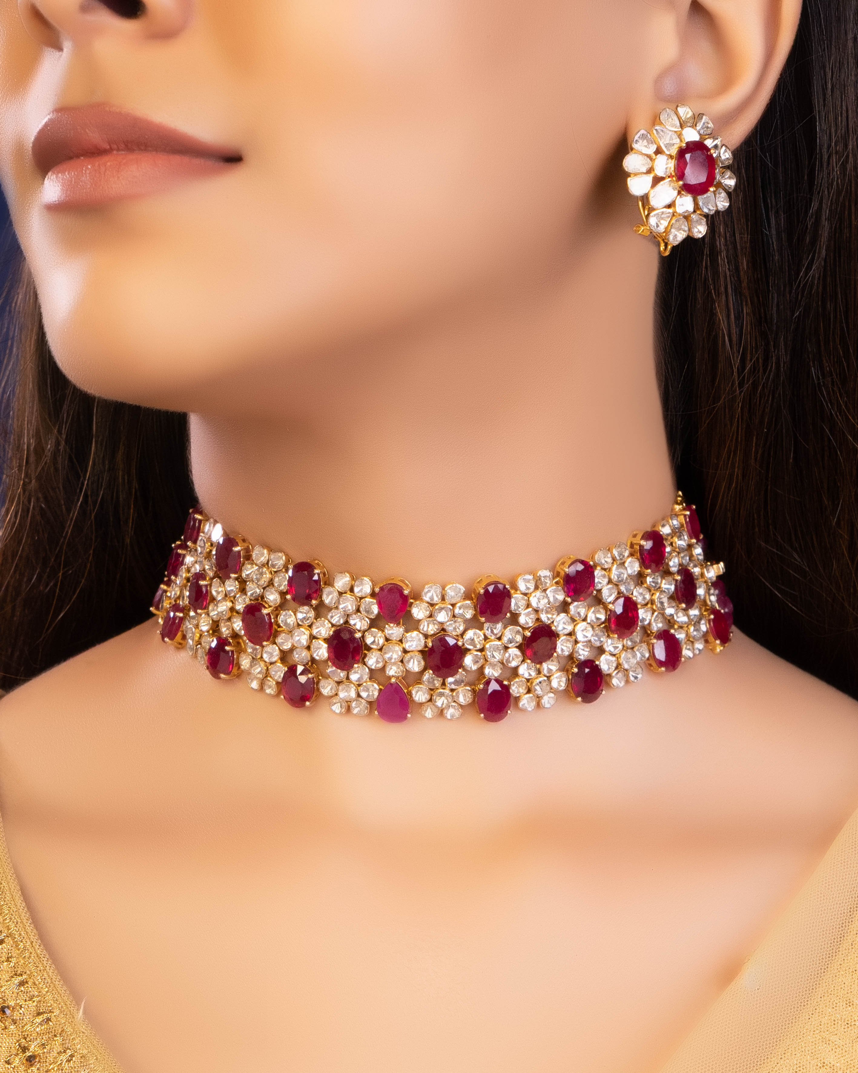 Arzia Choker And Saida Tops Polki Set