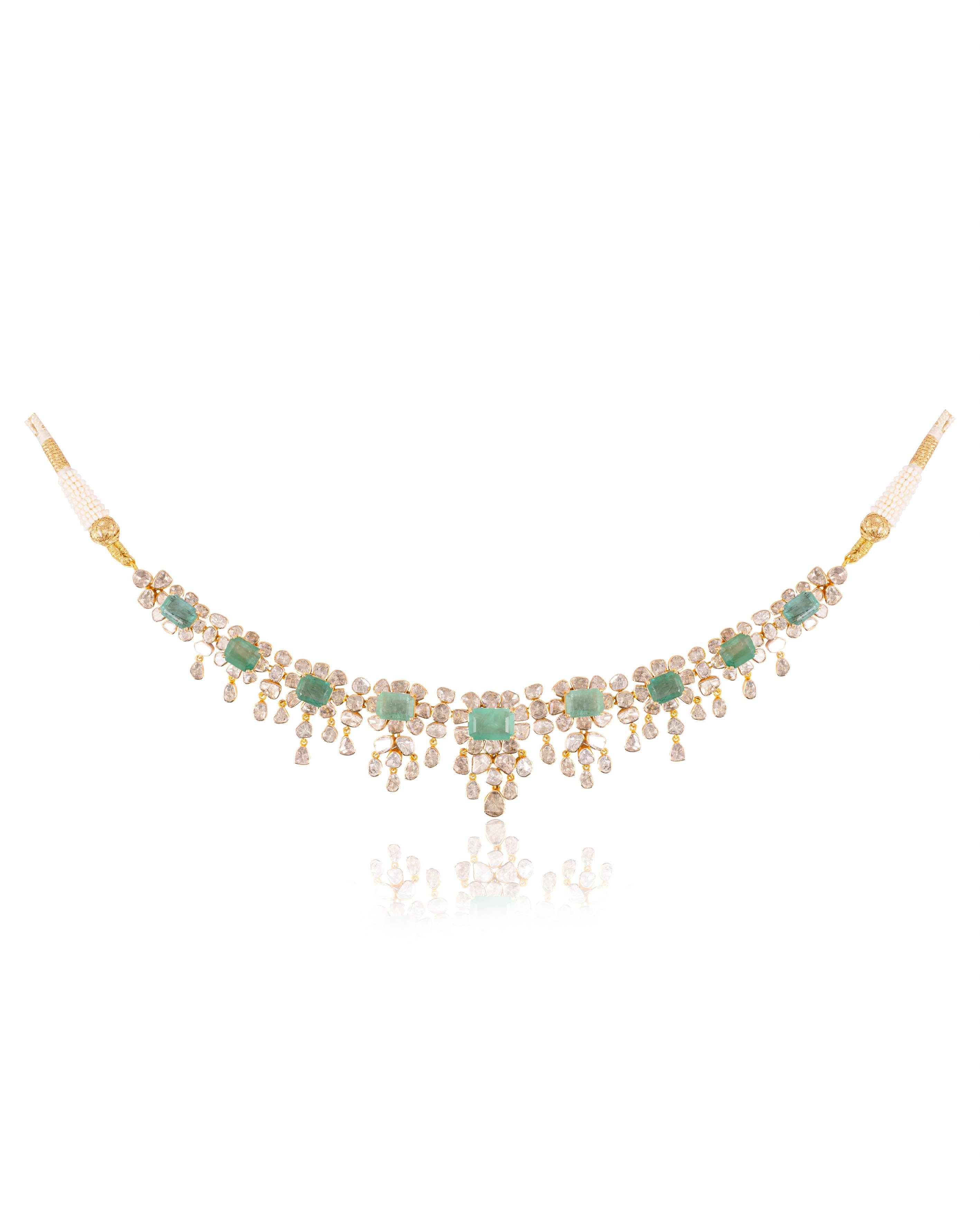 Muskaan Necklace And Zaveriya Long Earrings Polki Set