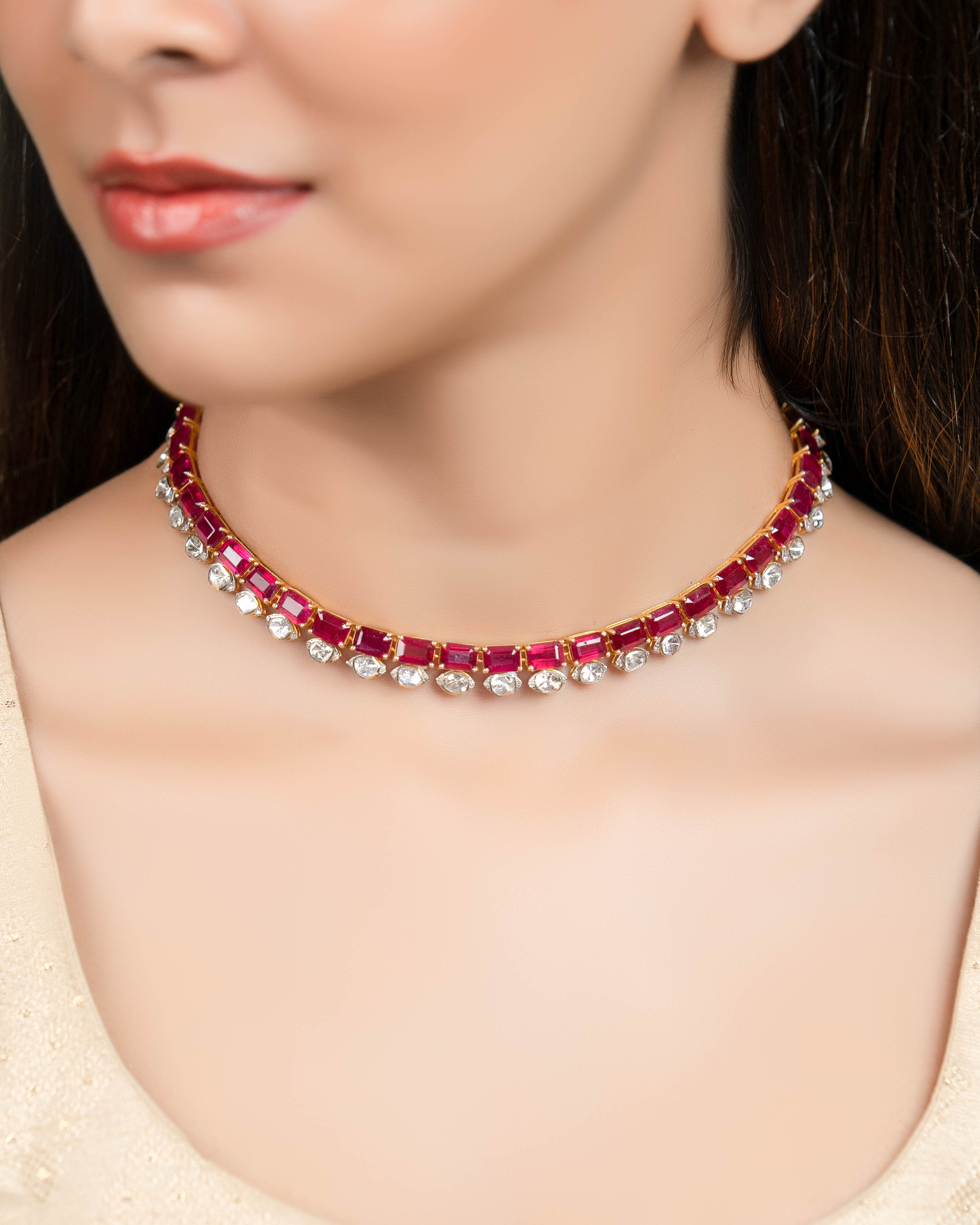 Rutuja Polki And Diamond Necklace
