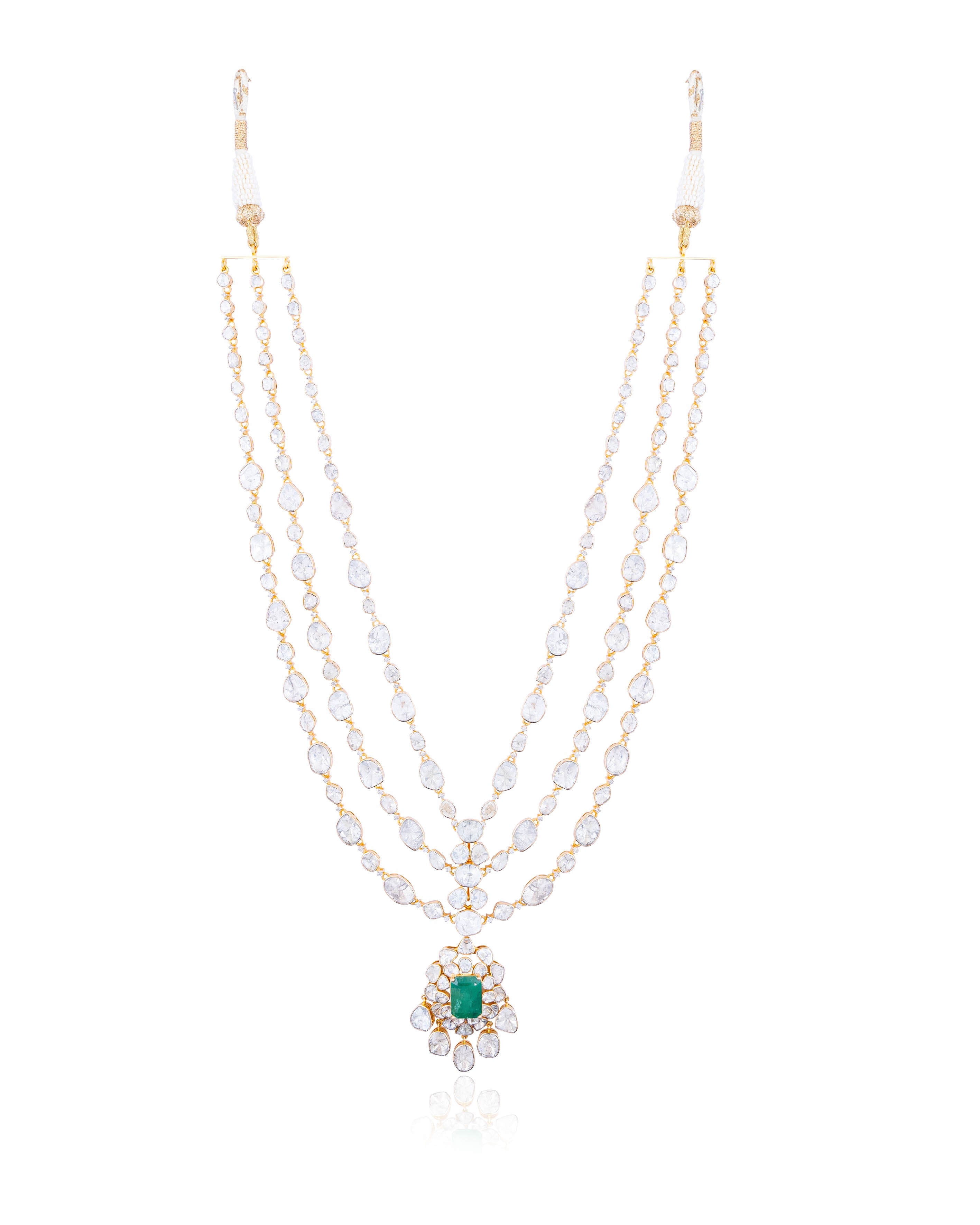 Diya Polki And Diamond Long Necklace