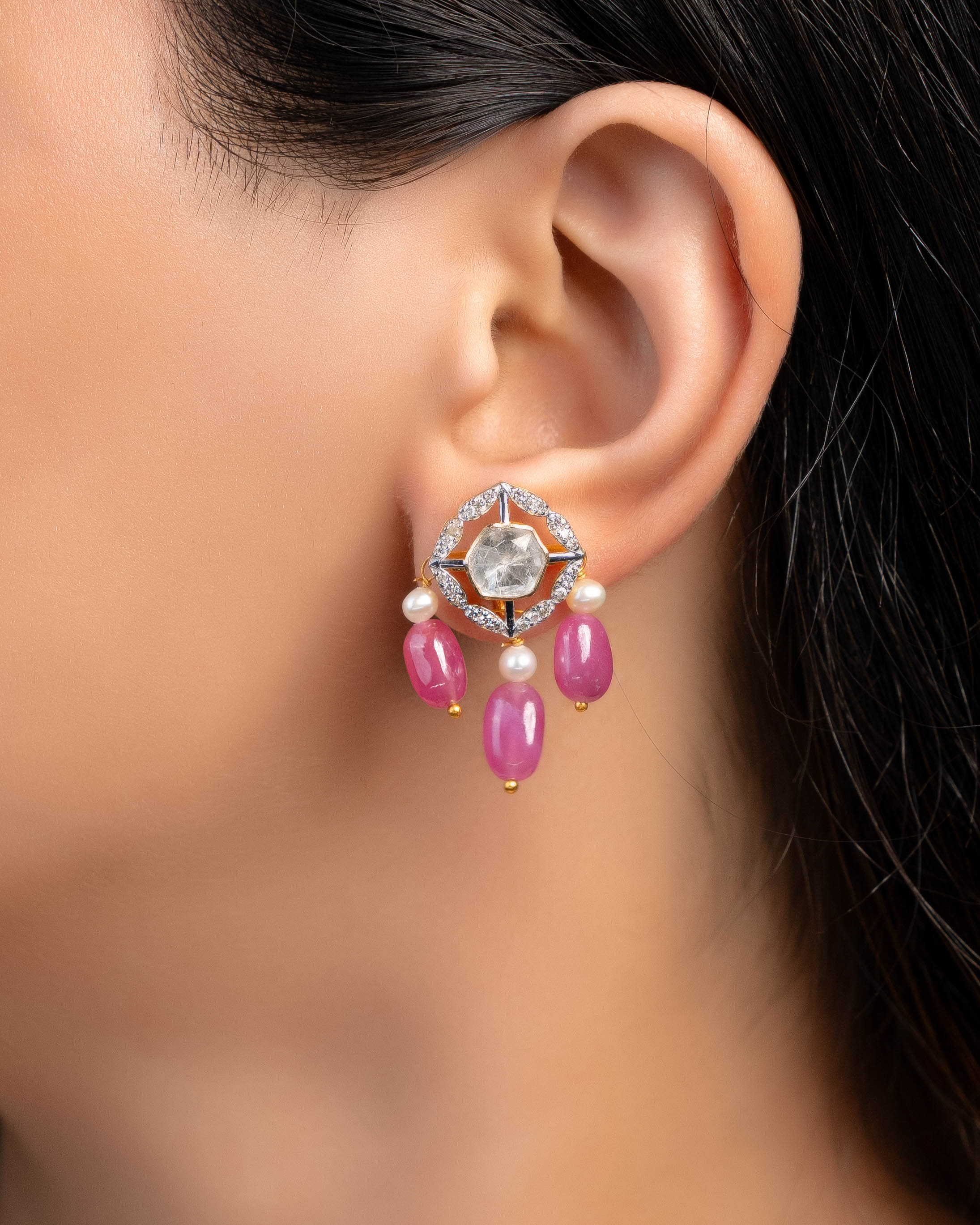 Preksha Polki And Diamond Tops