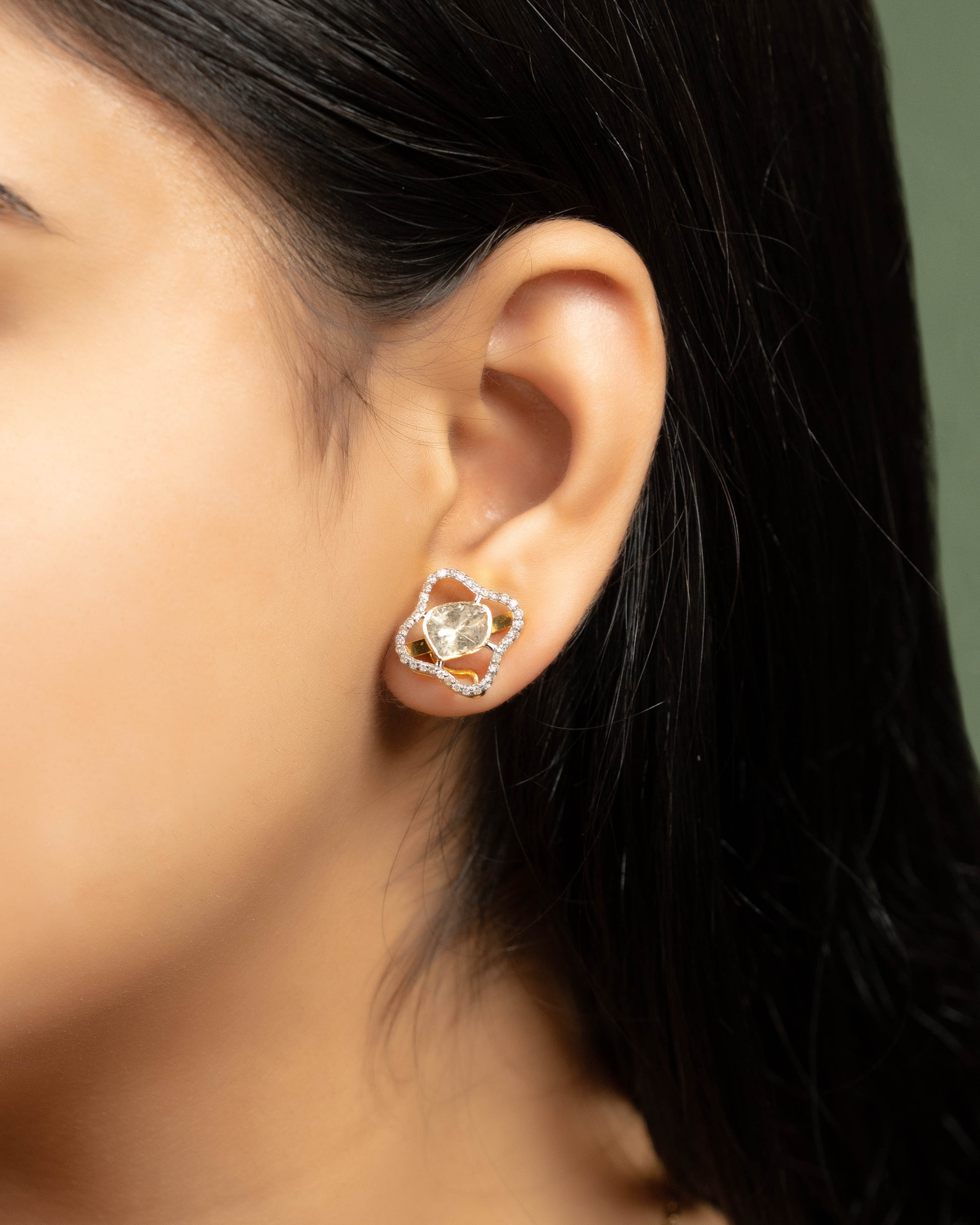 Reena Pendant And Reema Tops Polki And Diamond Set