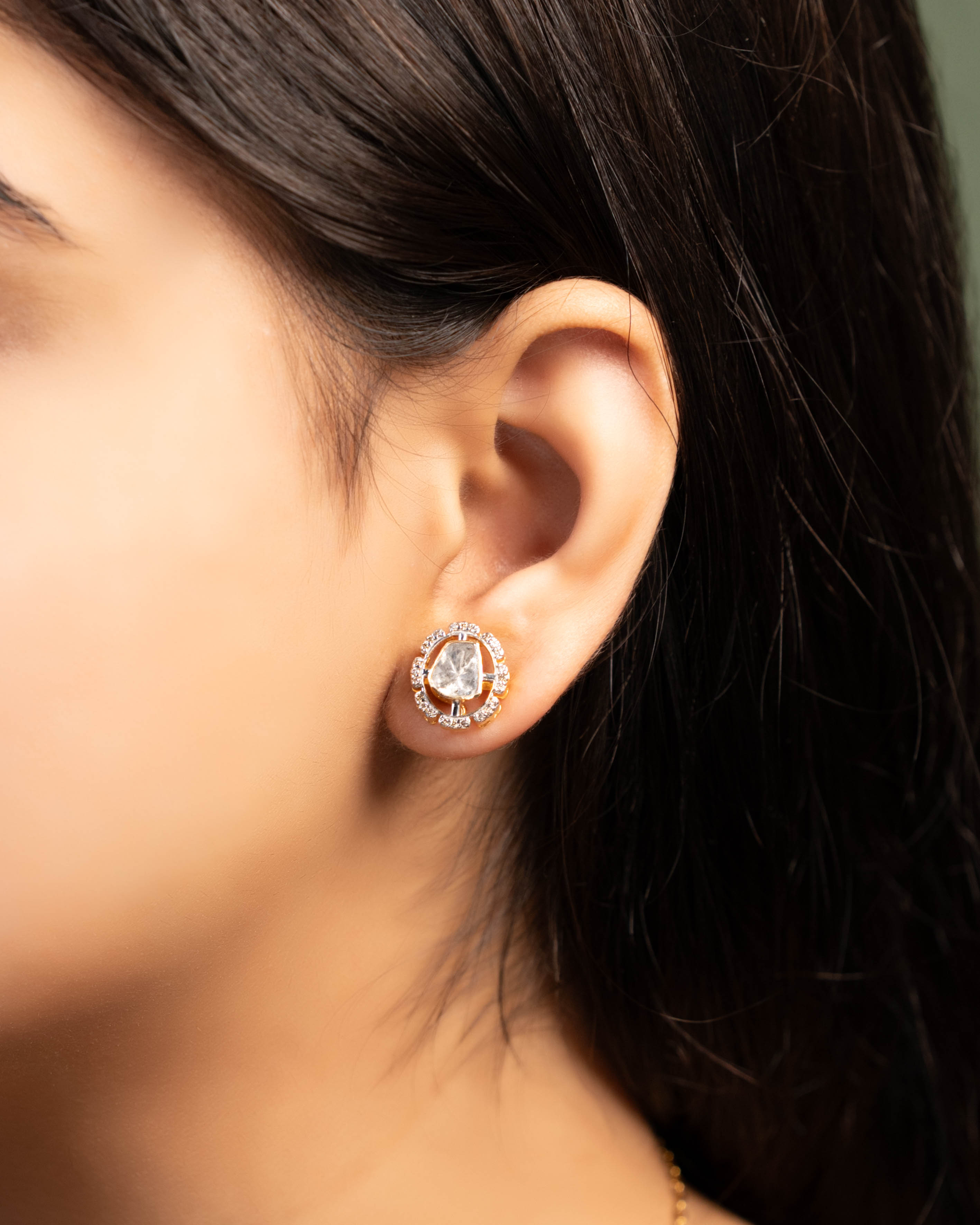 Sumaiya Pendant And Avini Tops Polki And Diamond Set