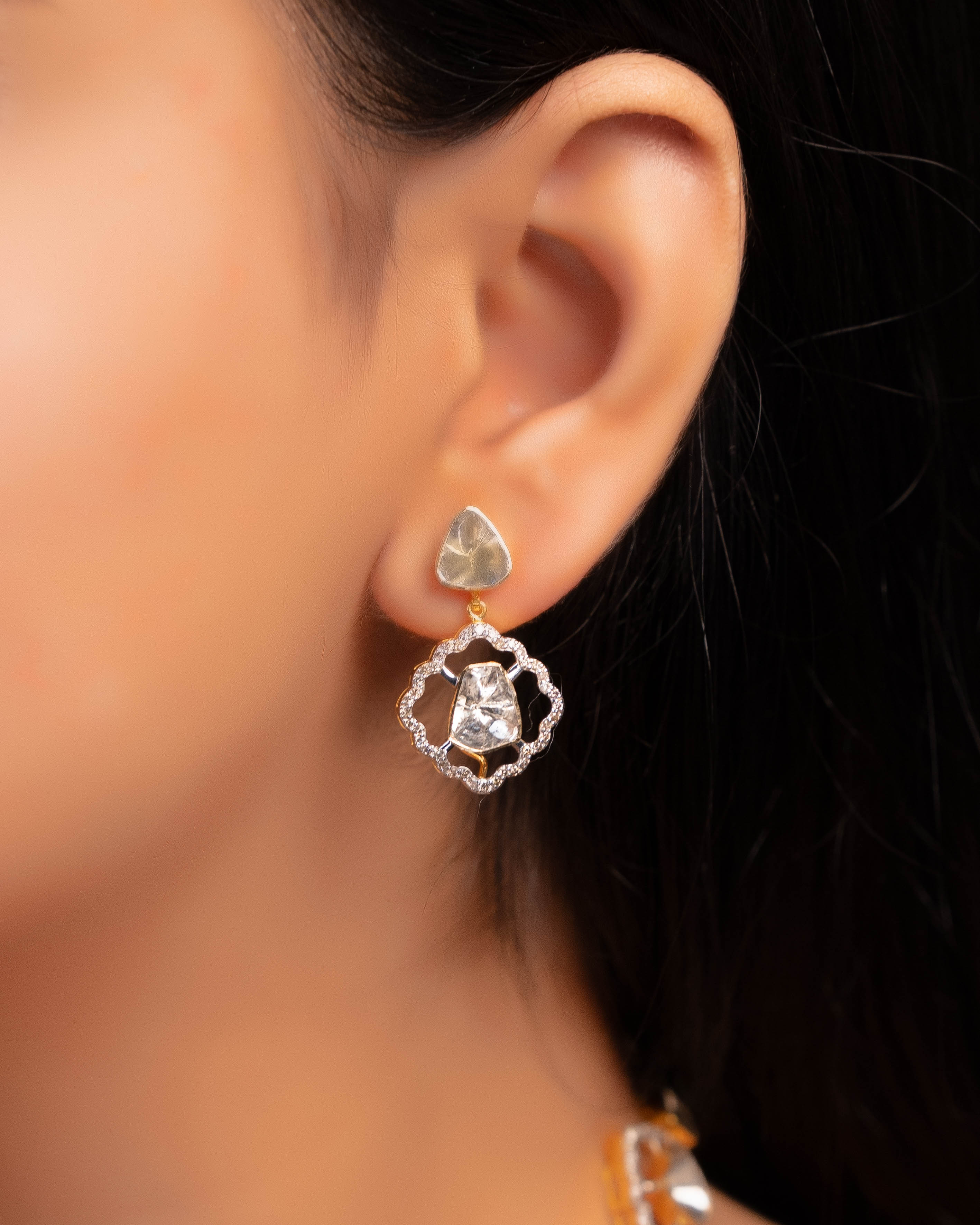 Priyanka Choker And Latika Tops Polki And Diamond Set