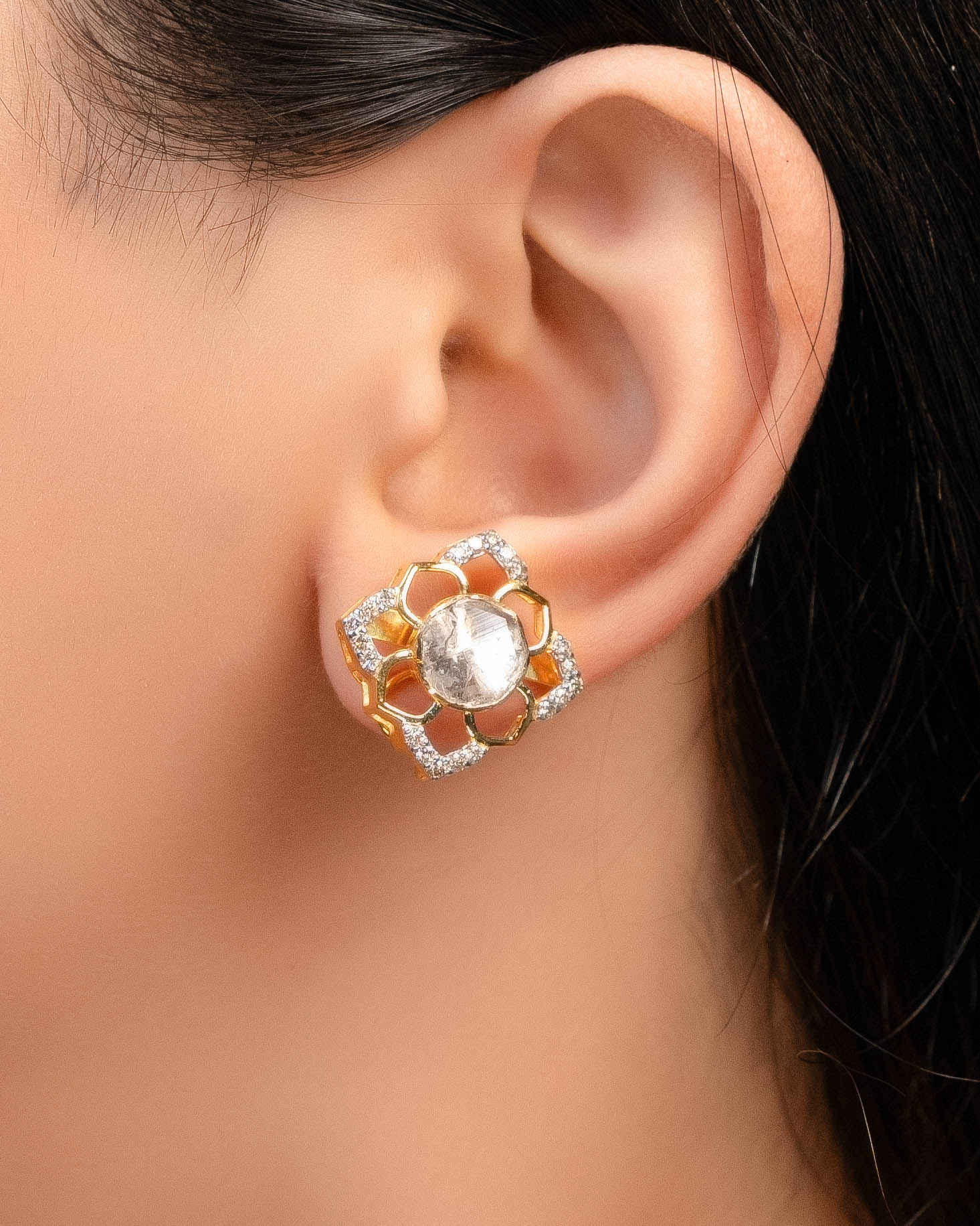 Nargis Polki And Diamond Tops