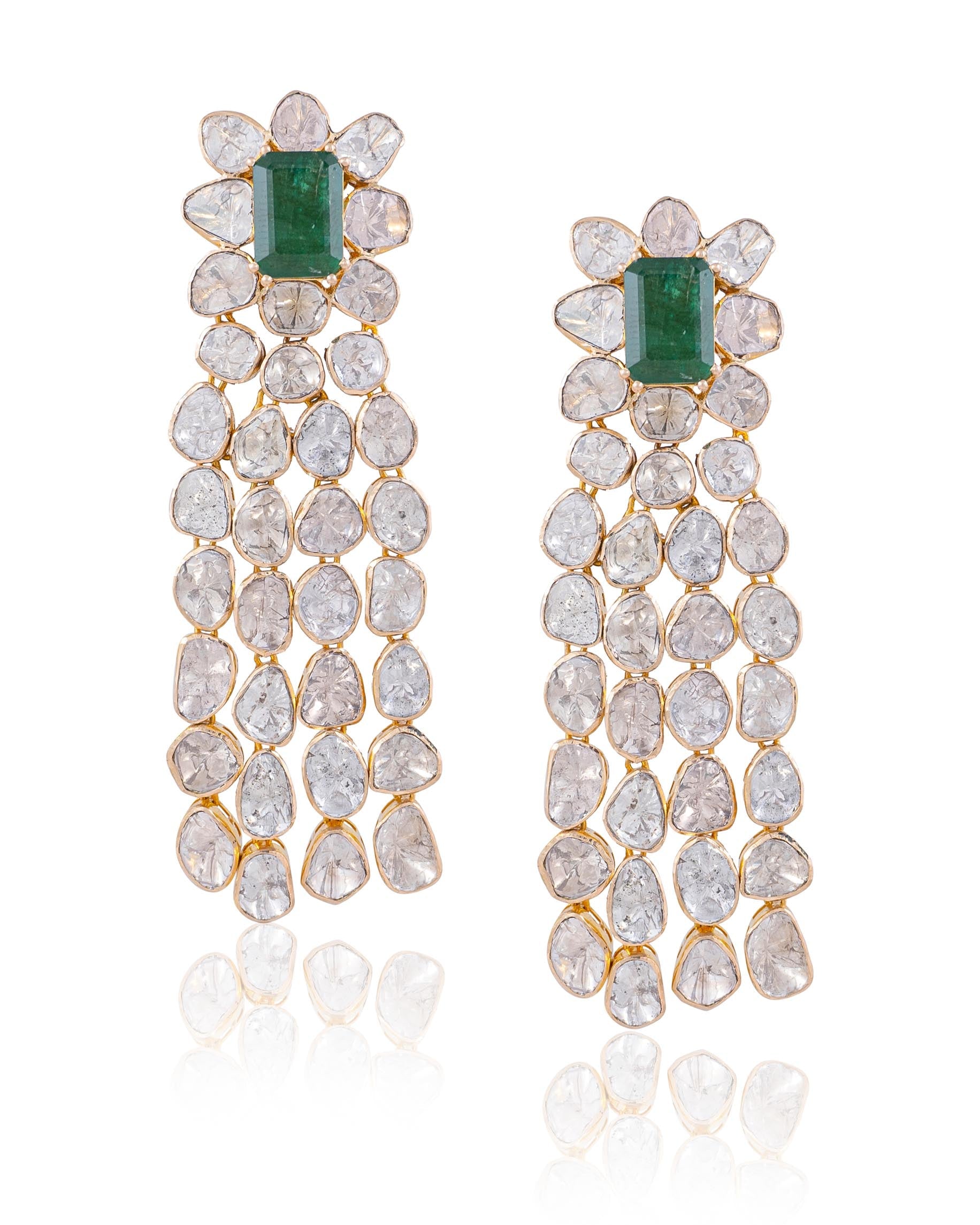 Krishna Polki Long Earrings