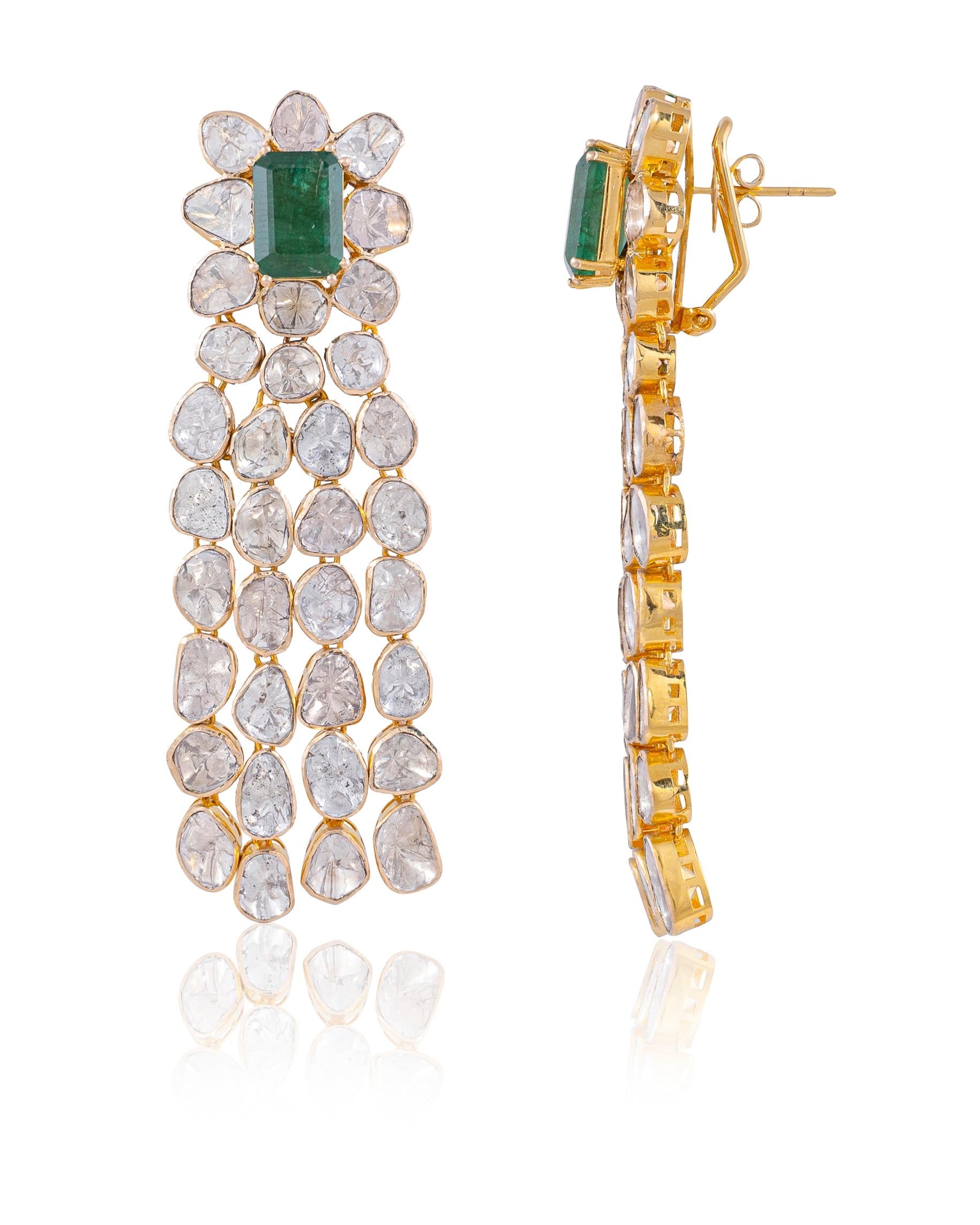 Krishna Polki Long Earrings