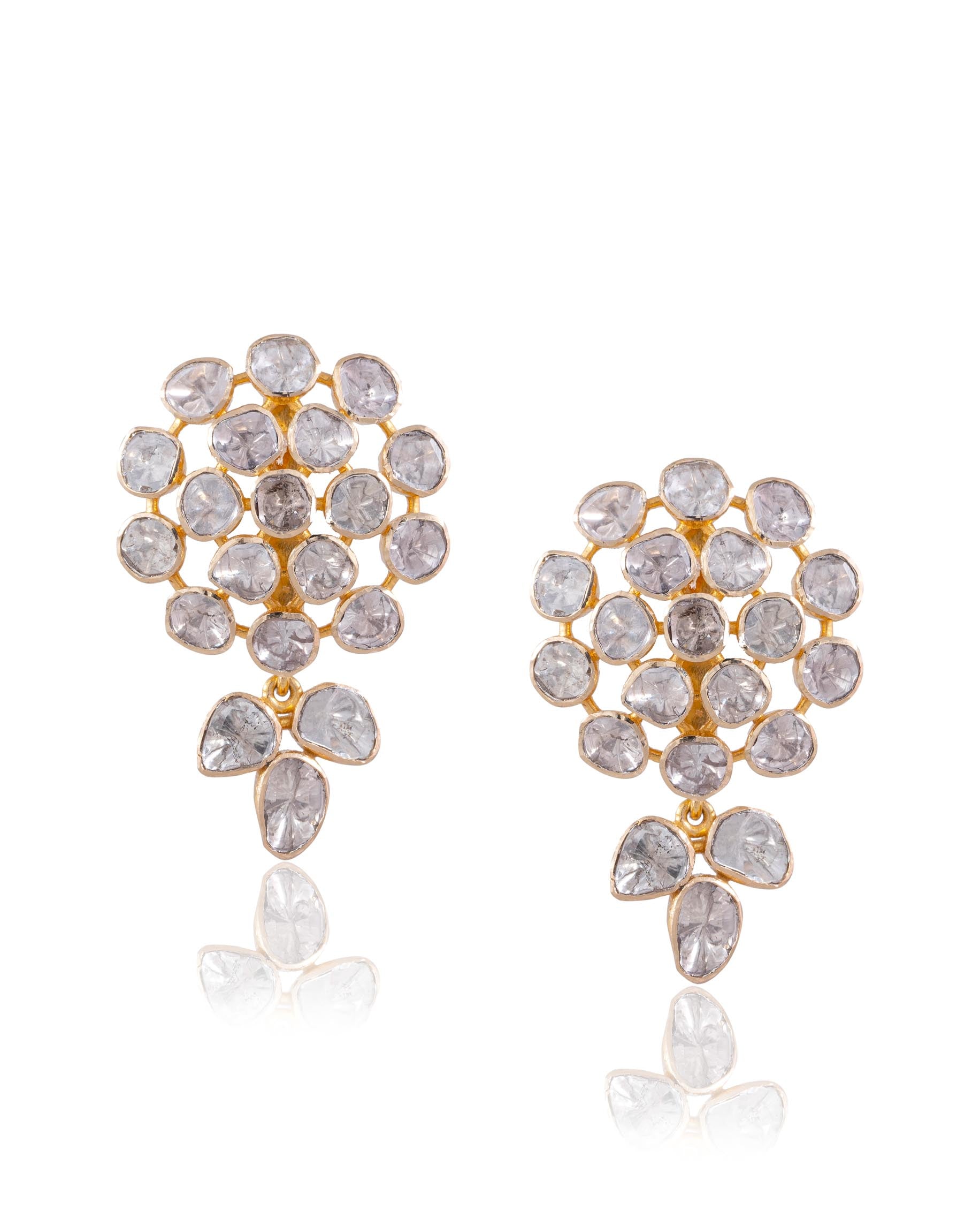 Rutuja Bead Choker And Elisha Long Earrings Polki Set