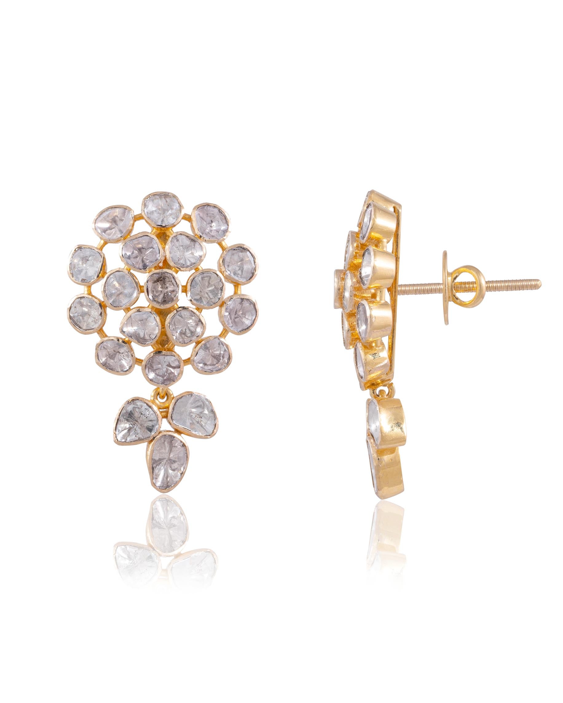 Rutuja Bead Choker And Elisha Long Earrings Polki Set