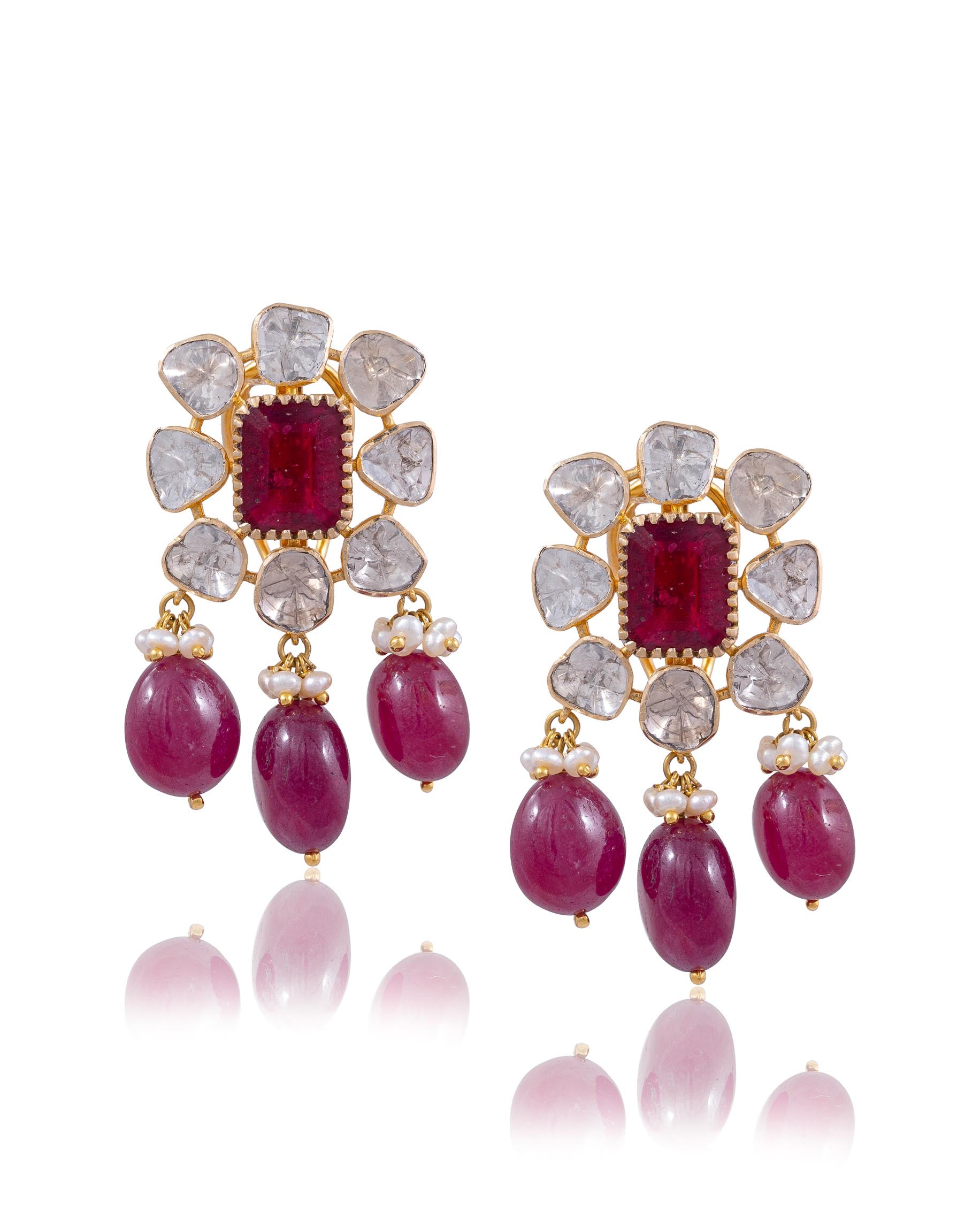 Kajol Long Necklace And Kashvi Tops Polki Set