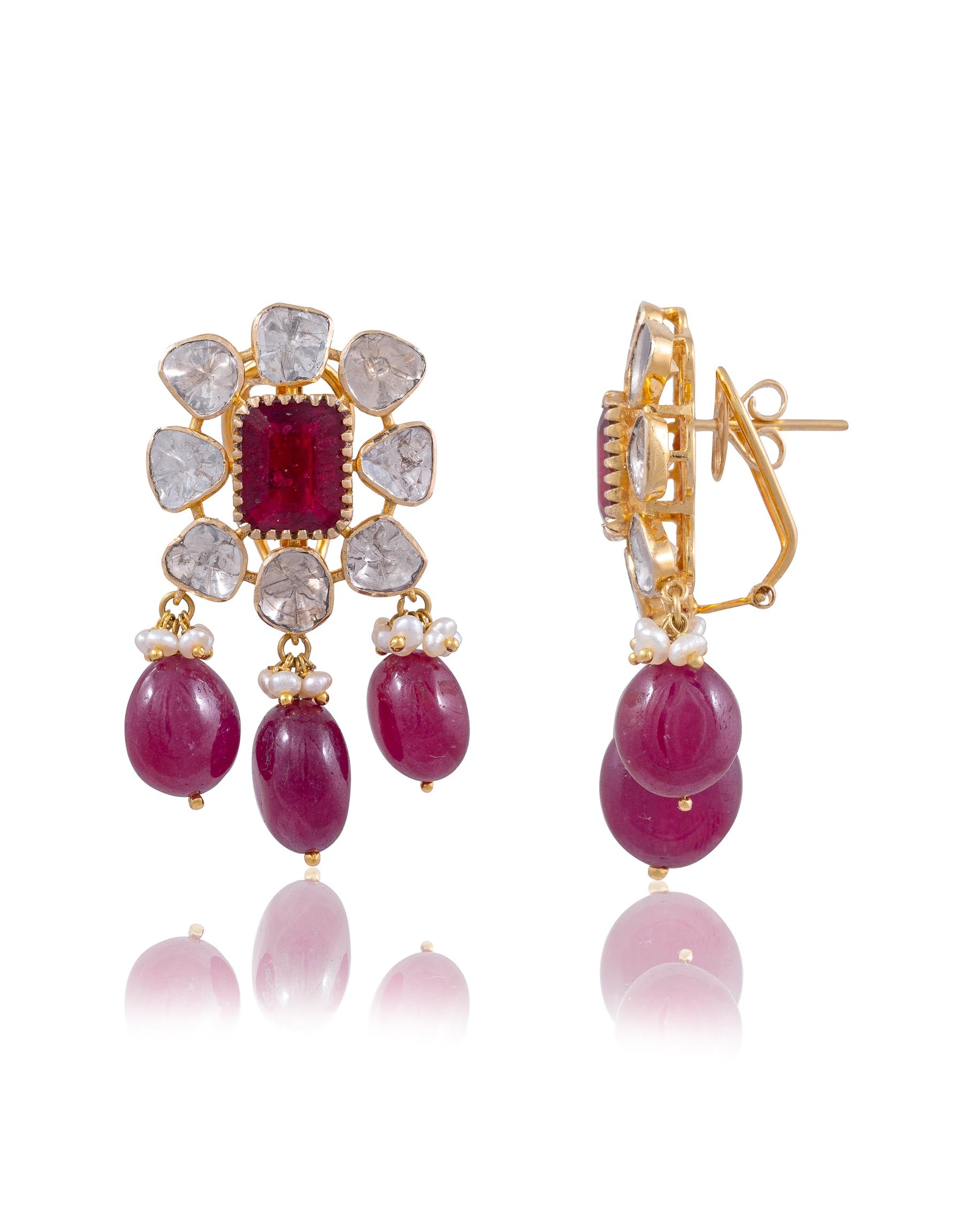 Kajol Long Necklace And Kashvi Tops Polki Set