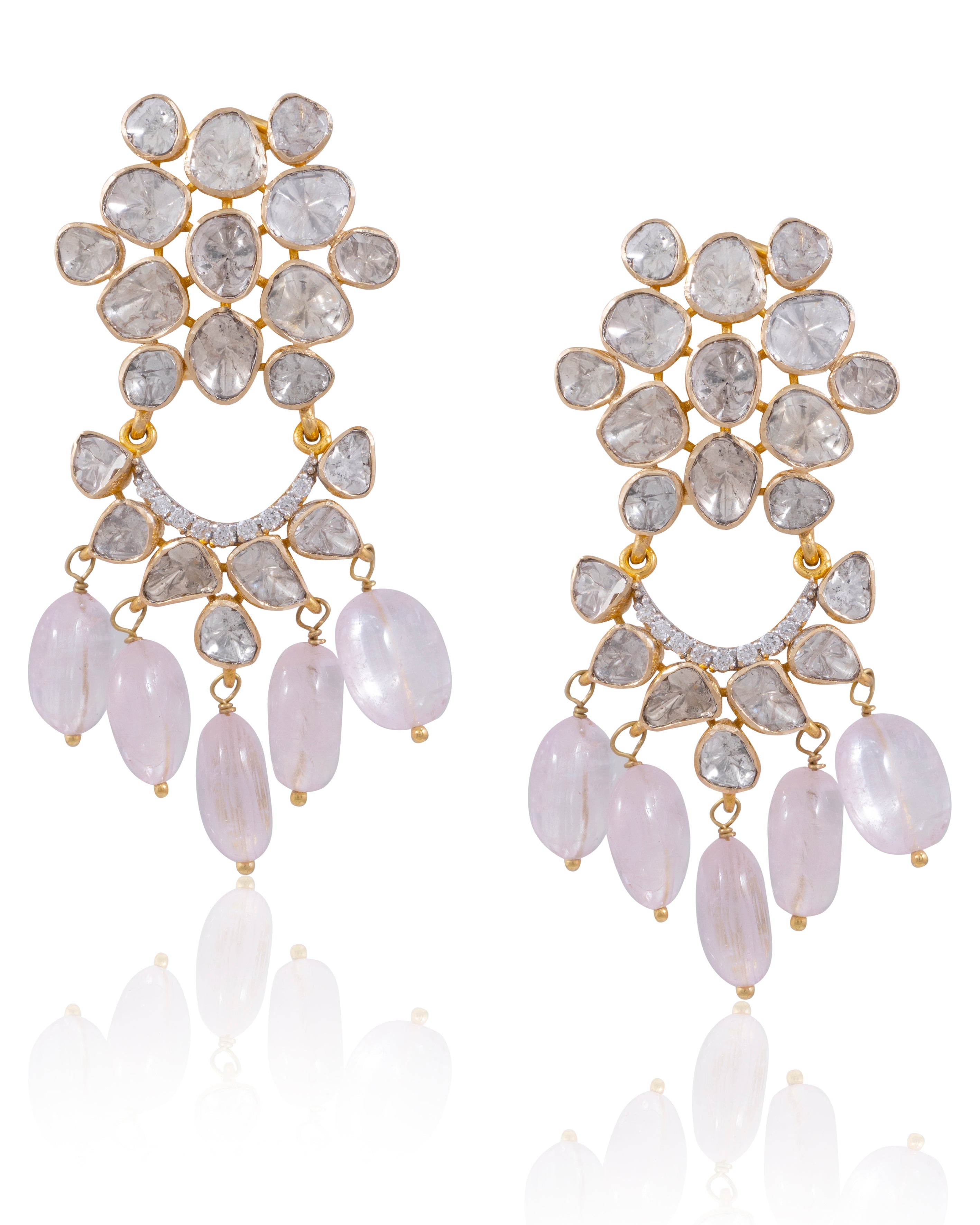 Jasanta Polki And Diamod Long Earrings