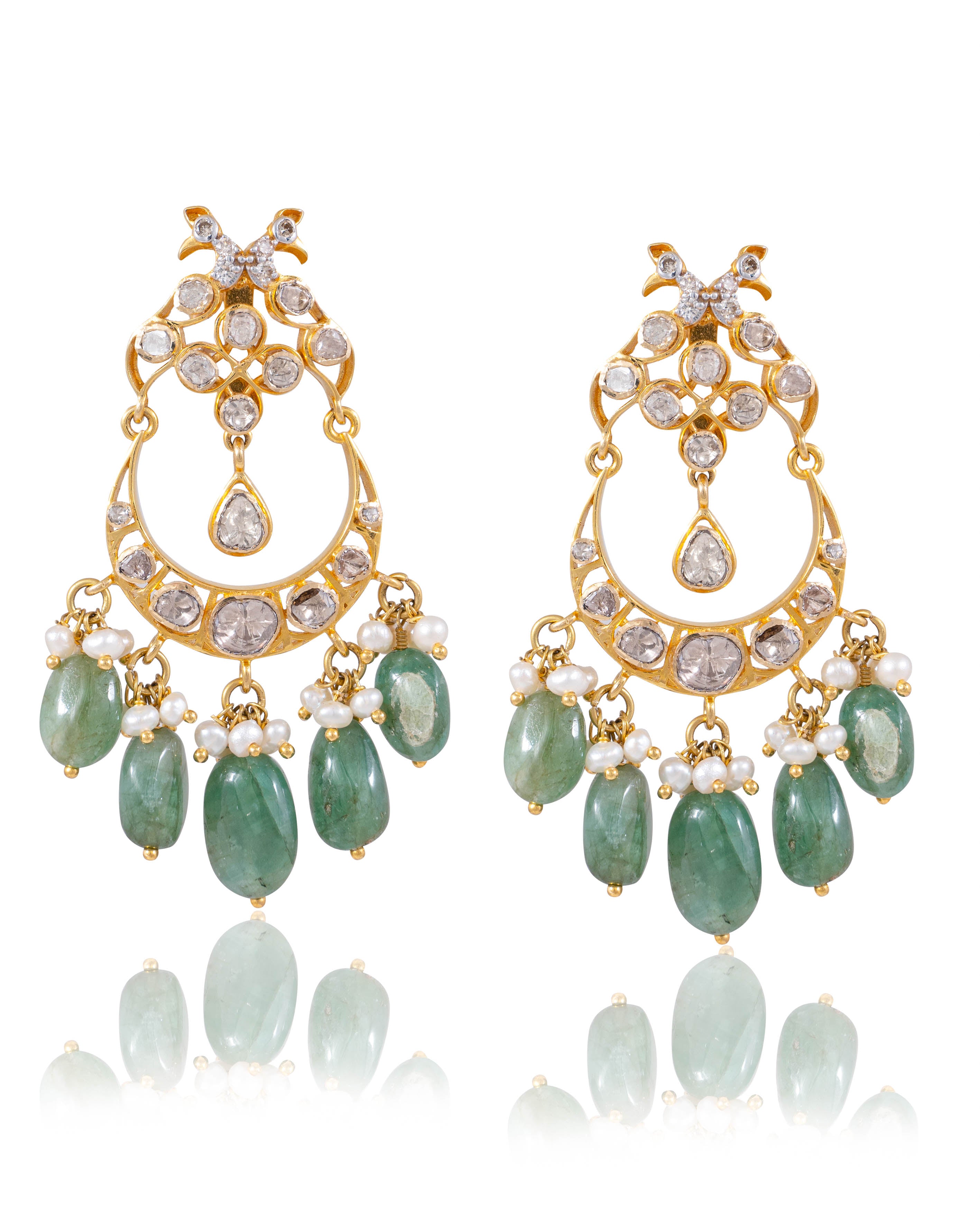 Deepsha Polki And Diamond Chandbalis