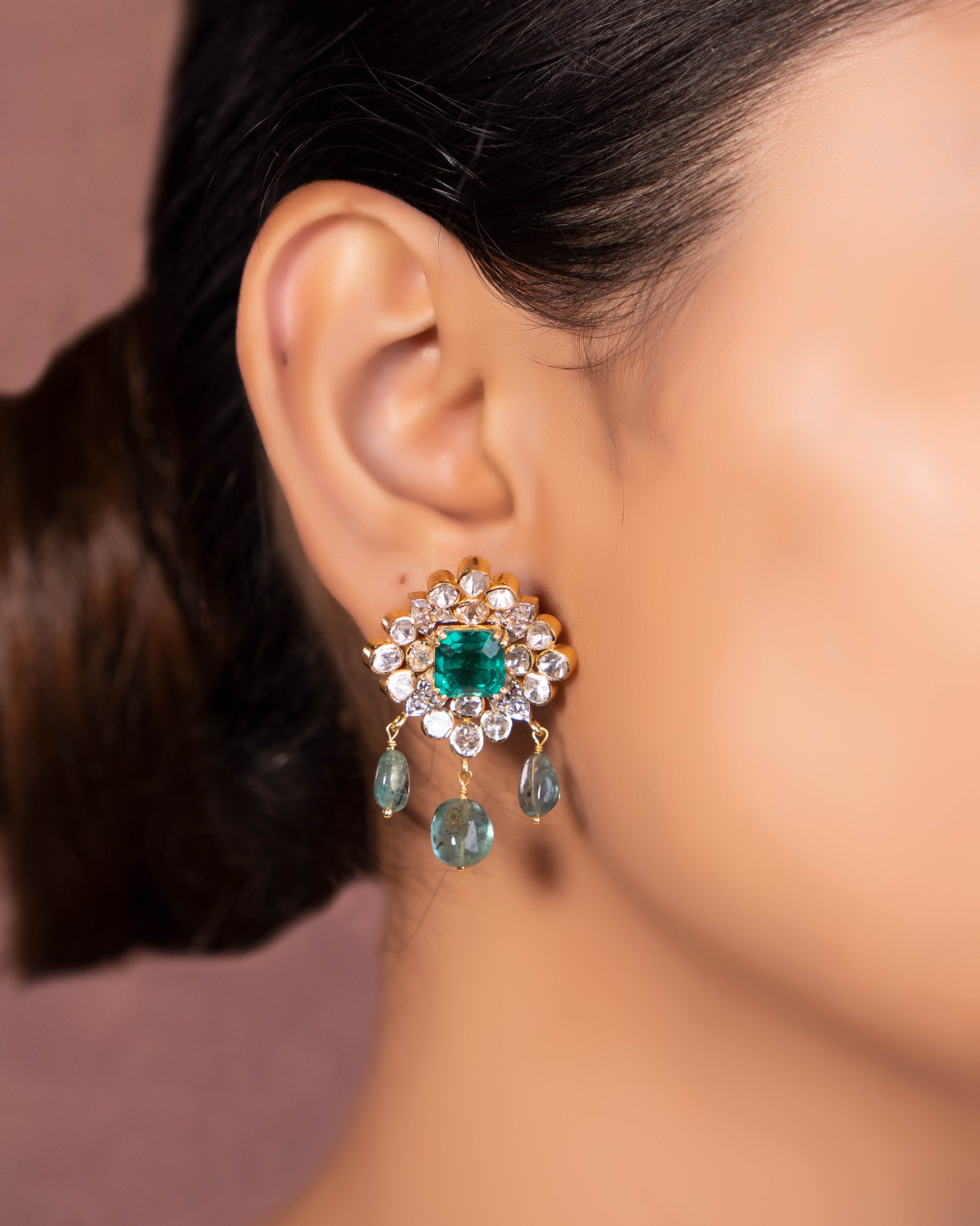 Shruti Bead Choker And Sonalika Tops Polki Set