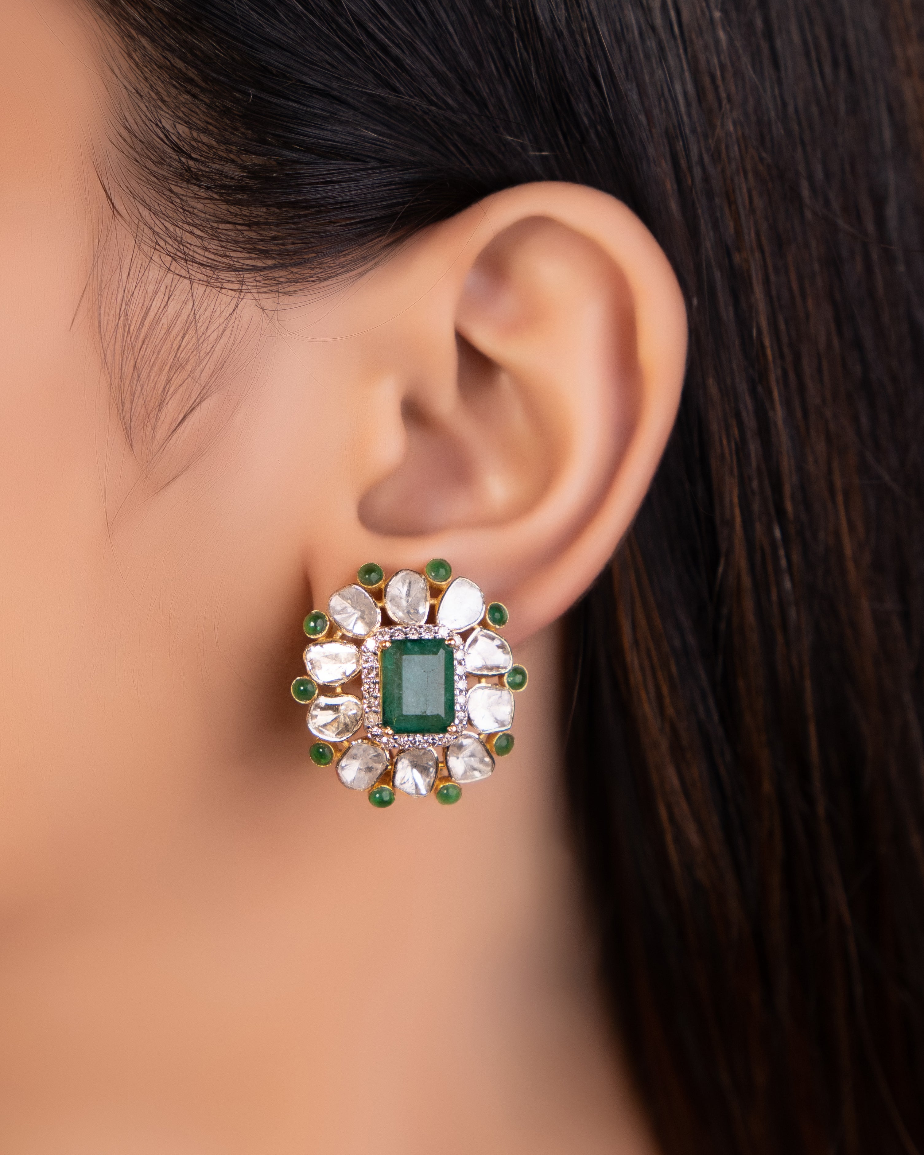 Rutva Polki And Diamond Tops