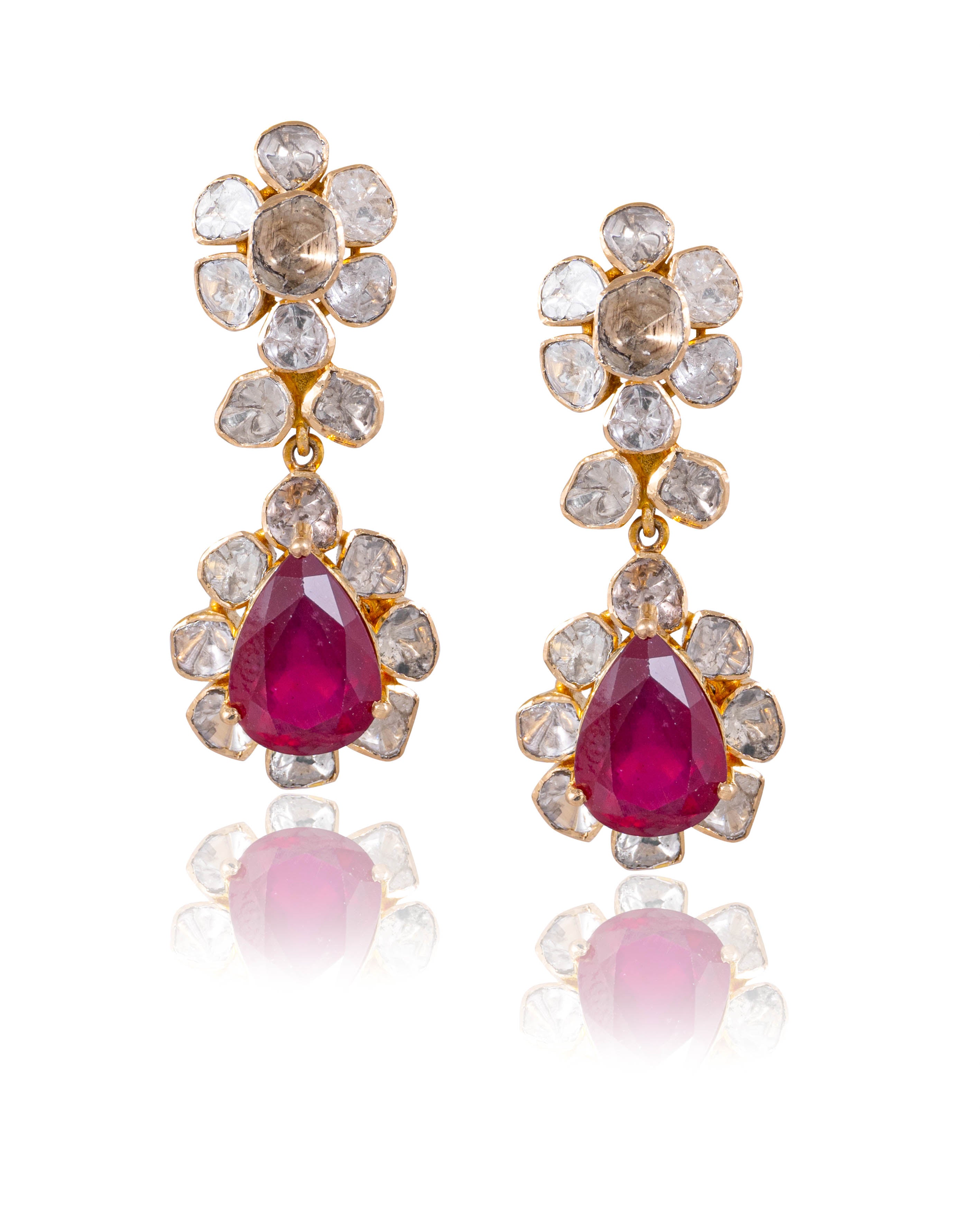 Pragati Necklace And Trupti Long Earrings Polki Set