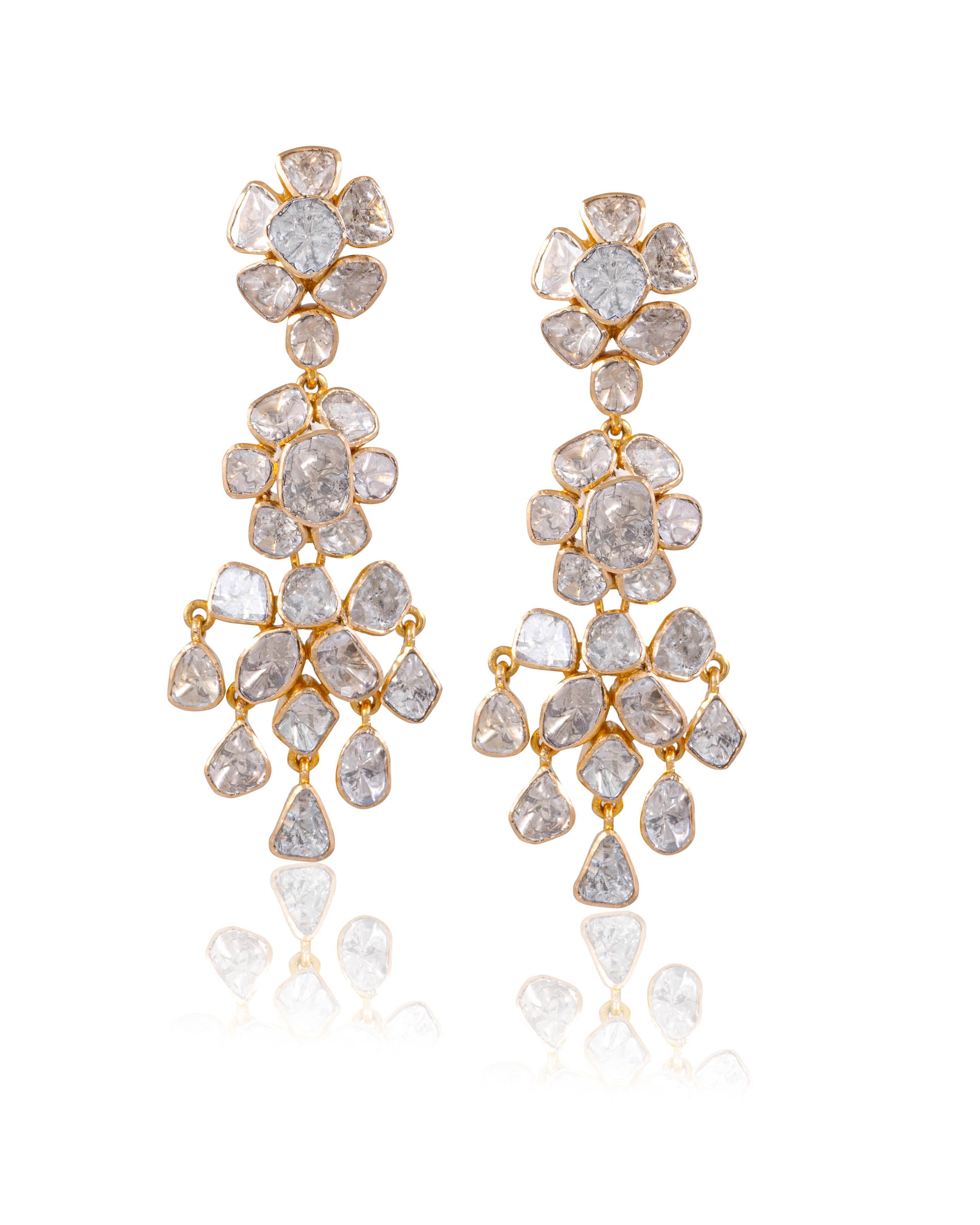 Madhuri Necklace And Arunisha Long Earrings Polki Set