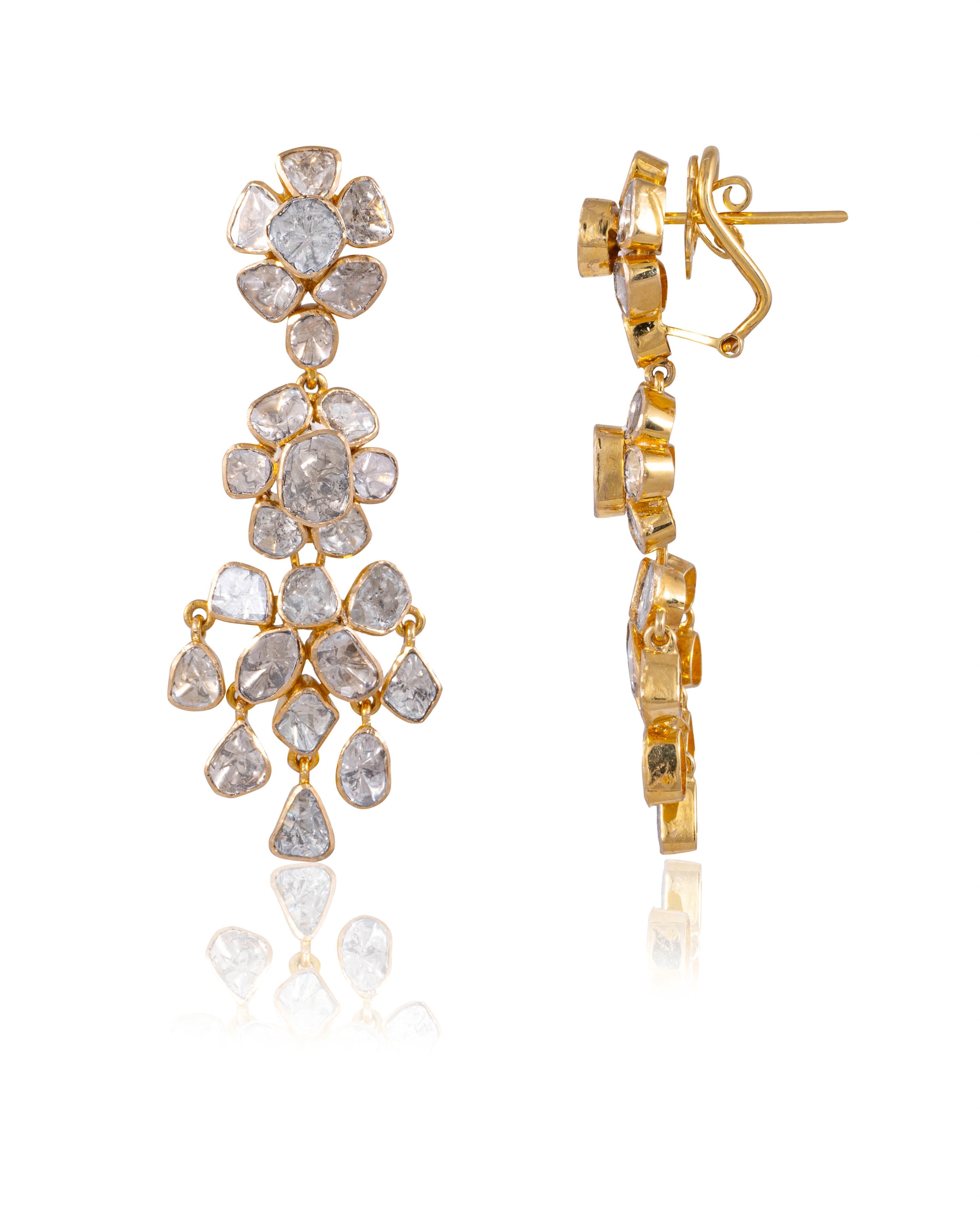 Madhuri Necklace And Arunisha Long Earrings Polki Set