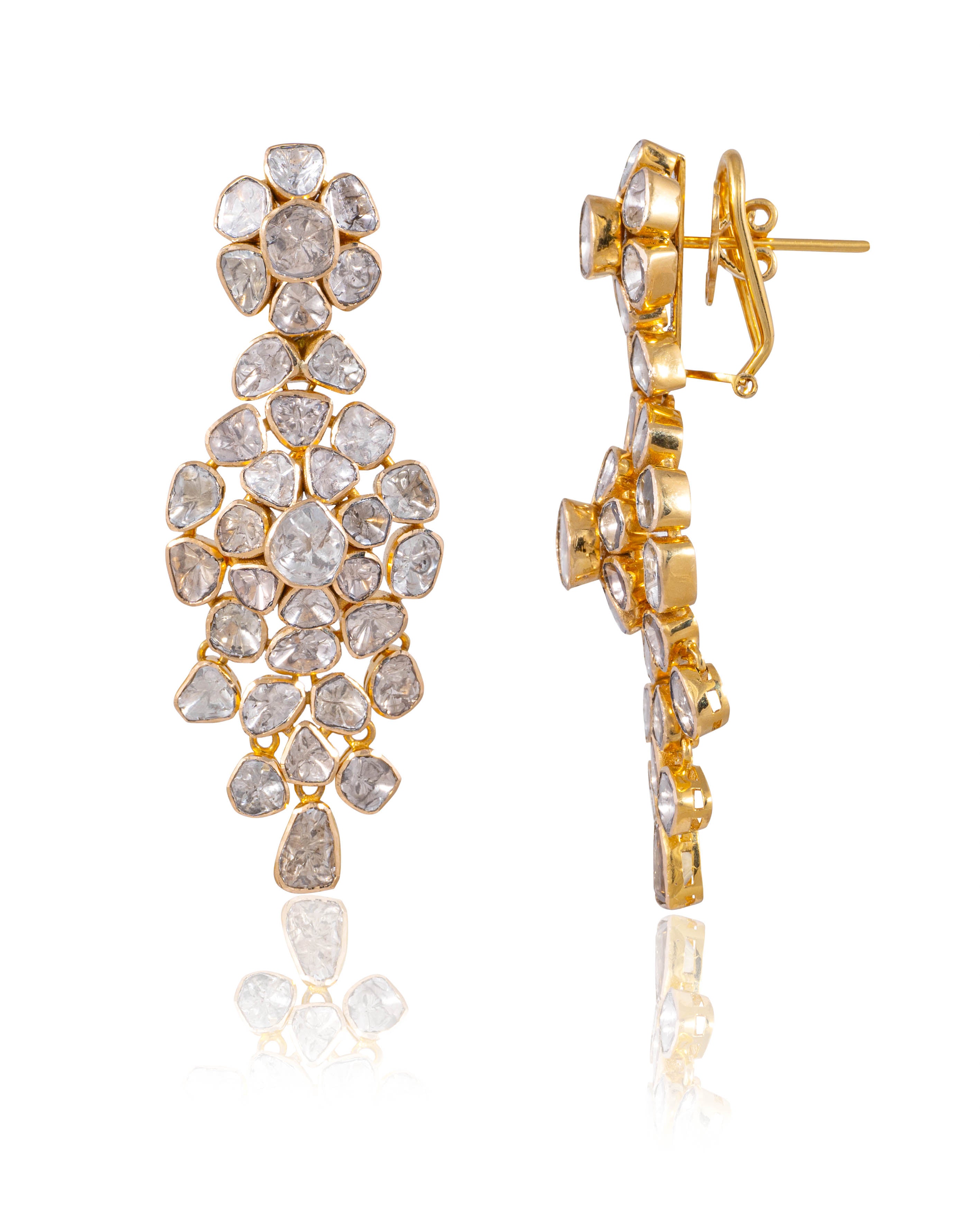 Saloni Necklace And Alvina Long Earrings Polki Set