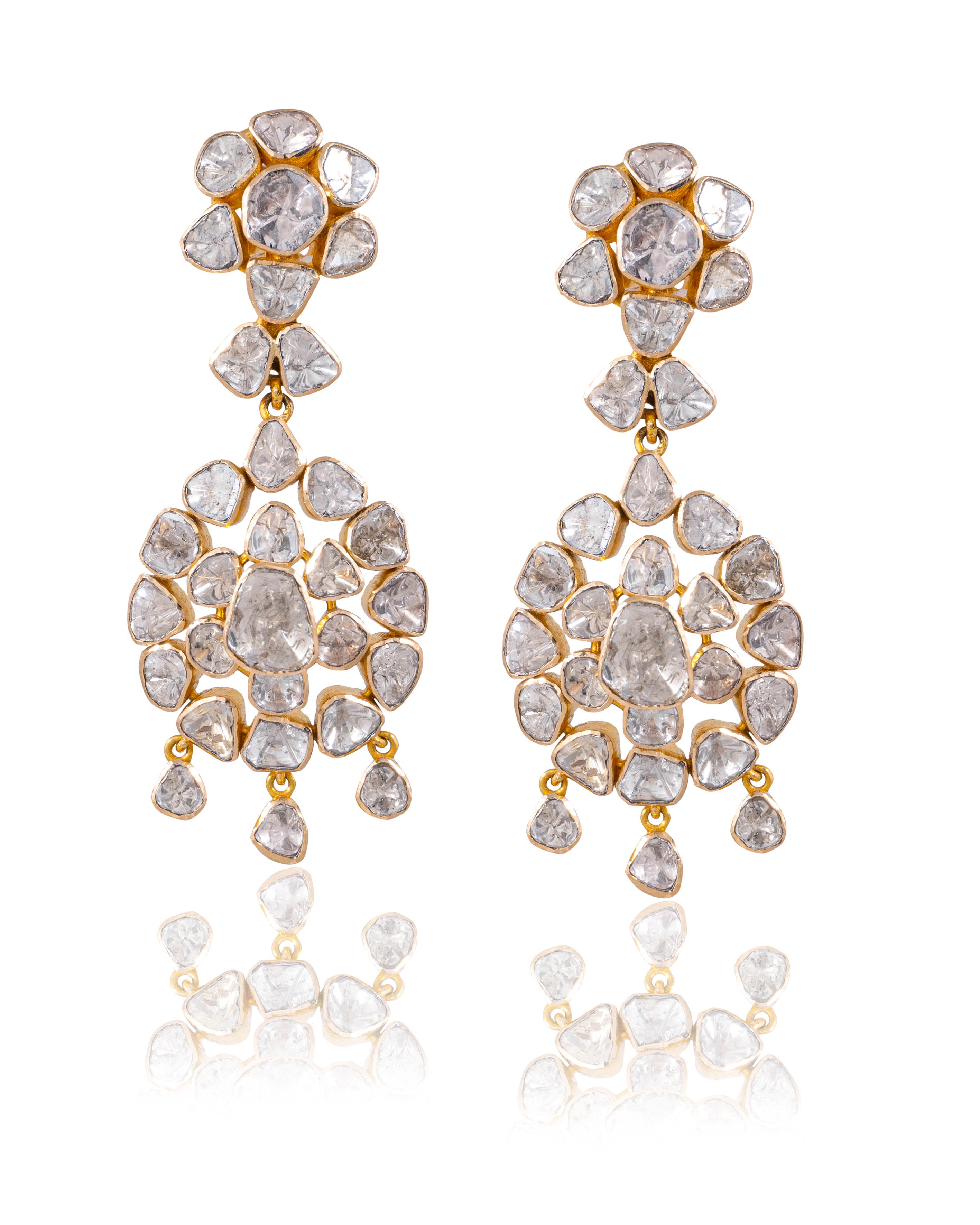 Rutvika Long Polki Earrings Set