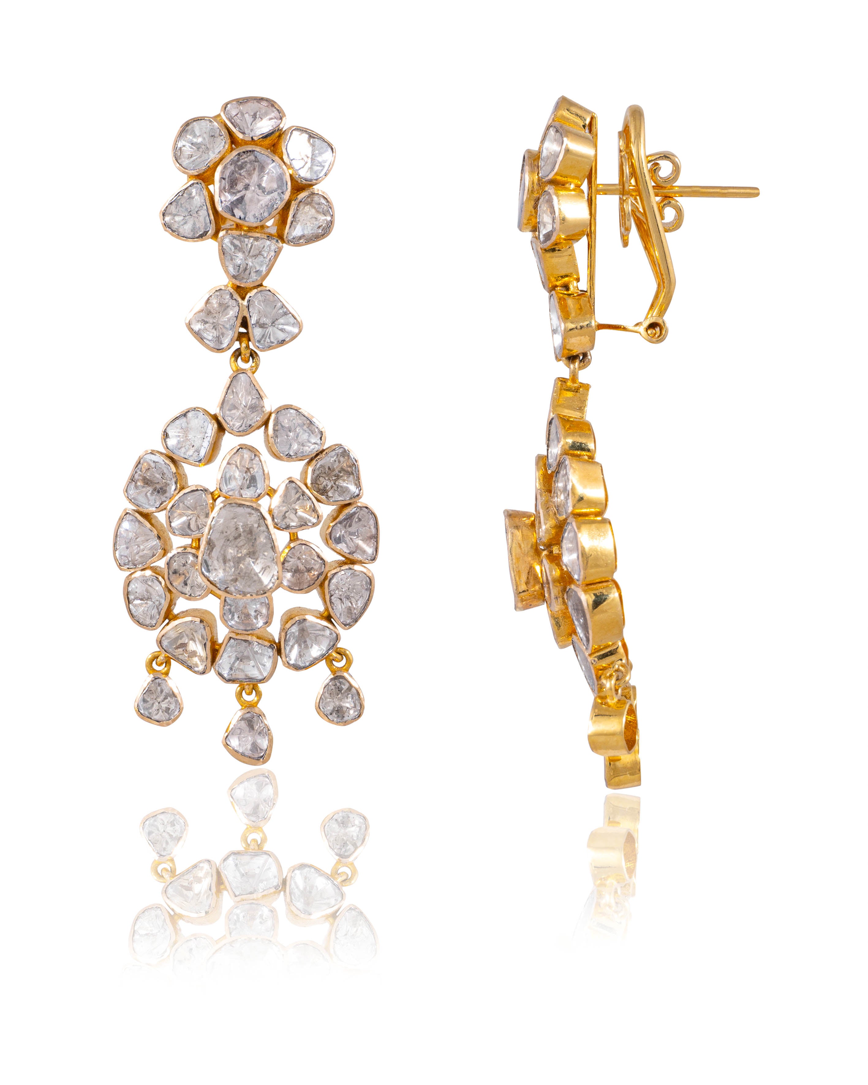 Zanaida Necklace And Rutvika Long Earrings Polki Set