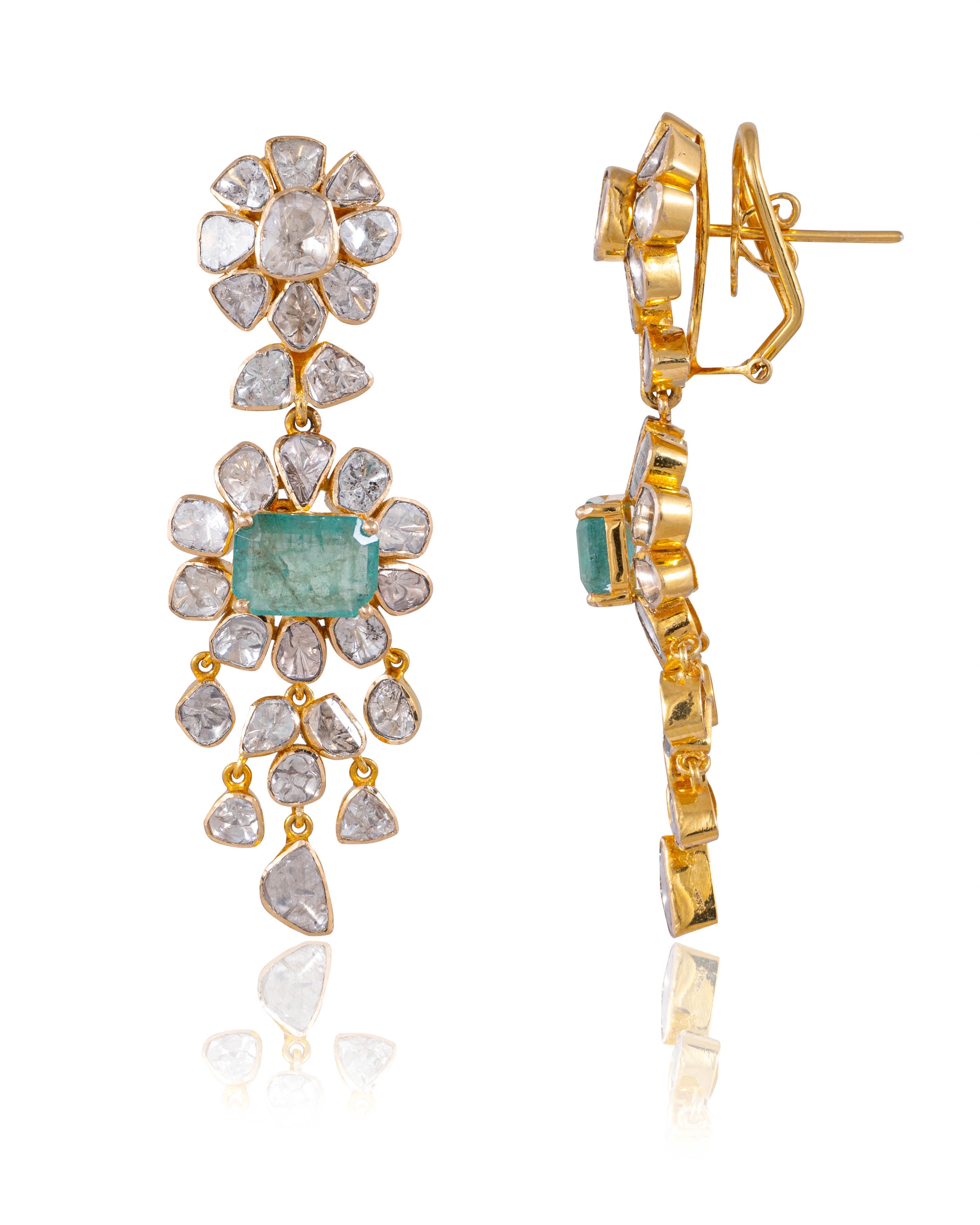 Muskaan Necklace And Zaveriya Long Earrings Polki Set