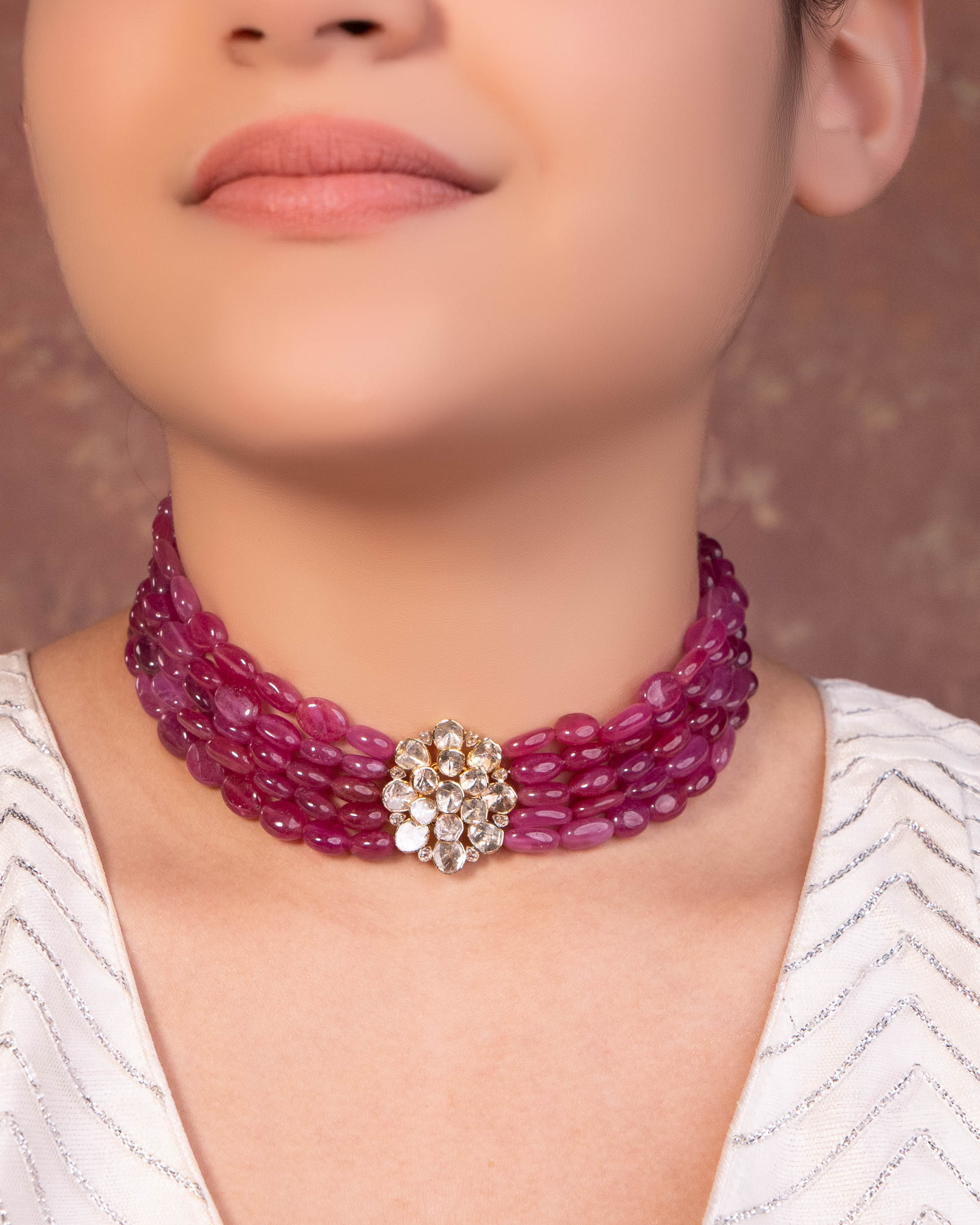 Huda Polki Bead Choker