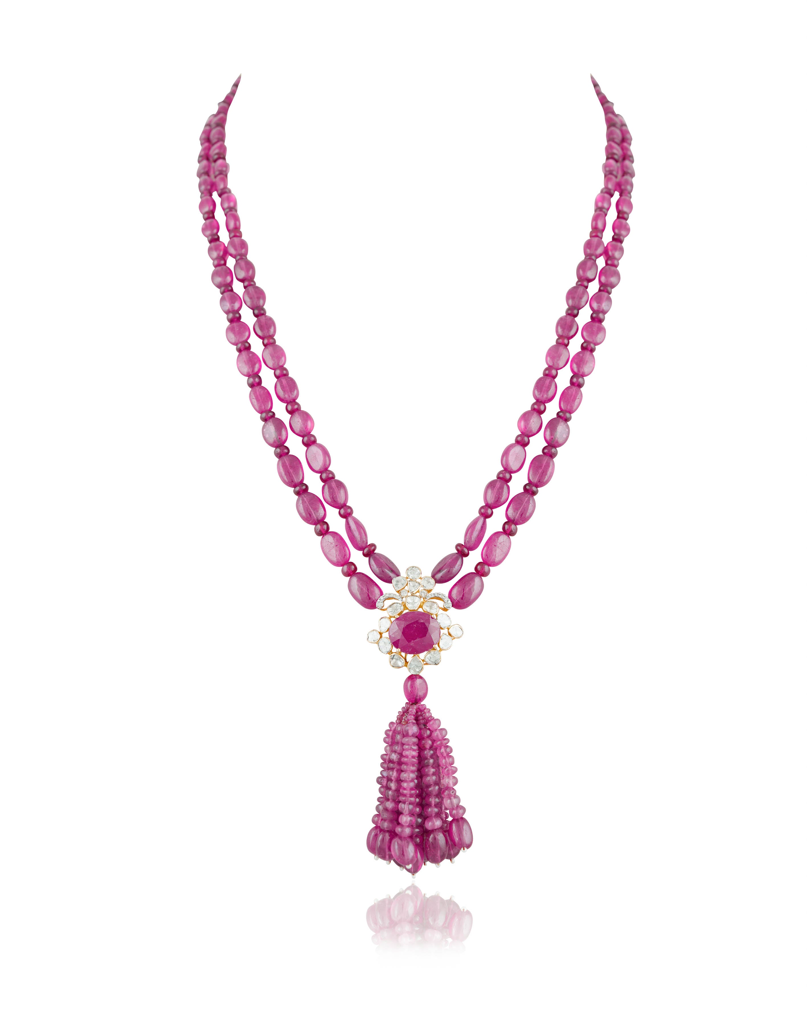 Shalu Polki And Diamond Bead Pendant