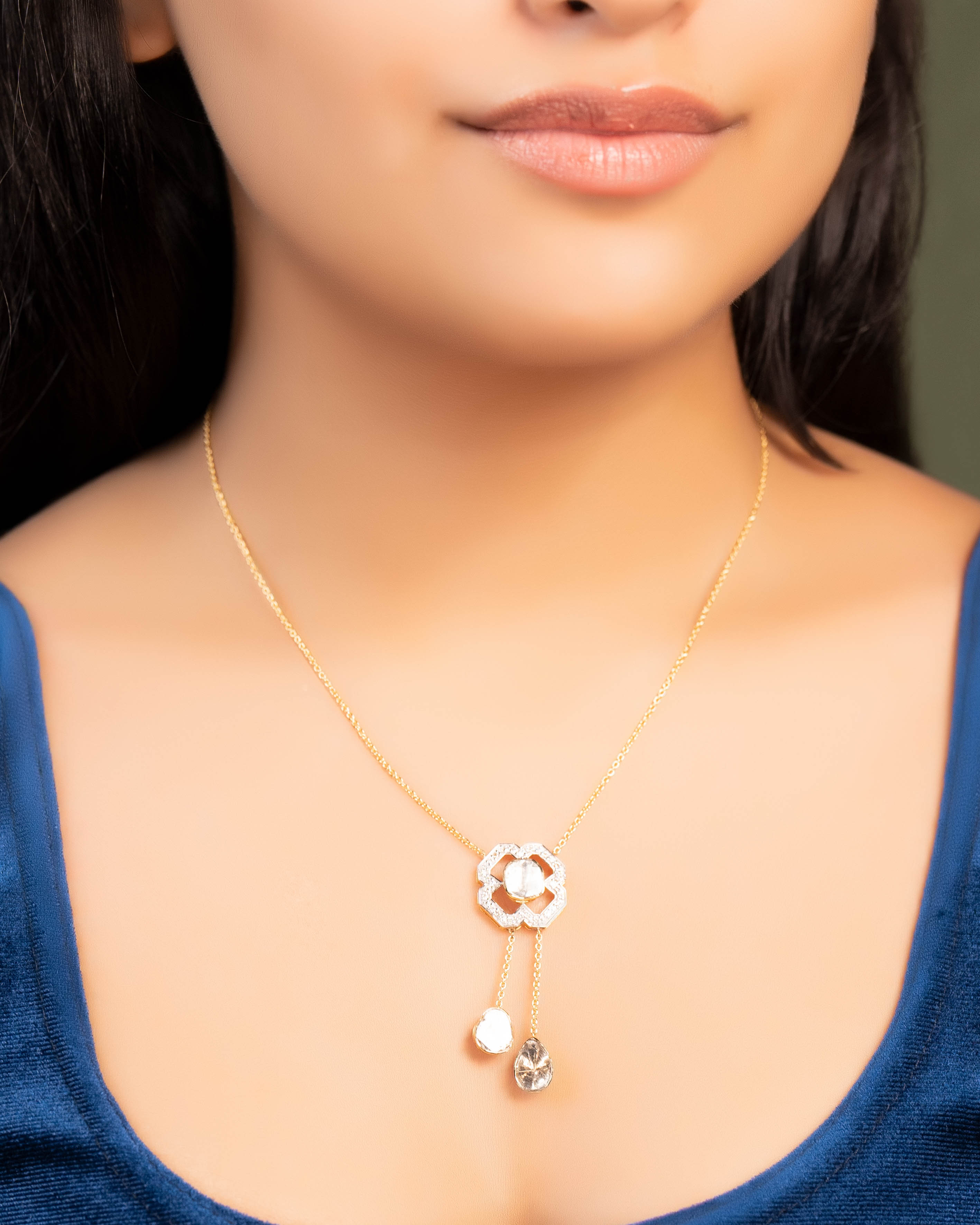 Ridhima Polki And Diamond Pendant