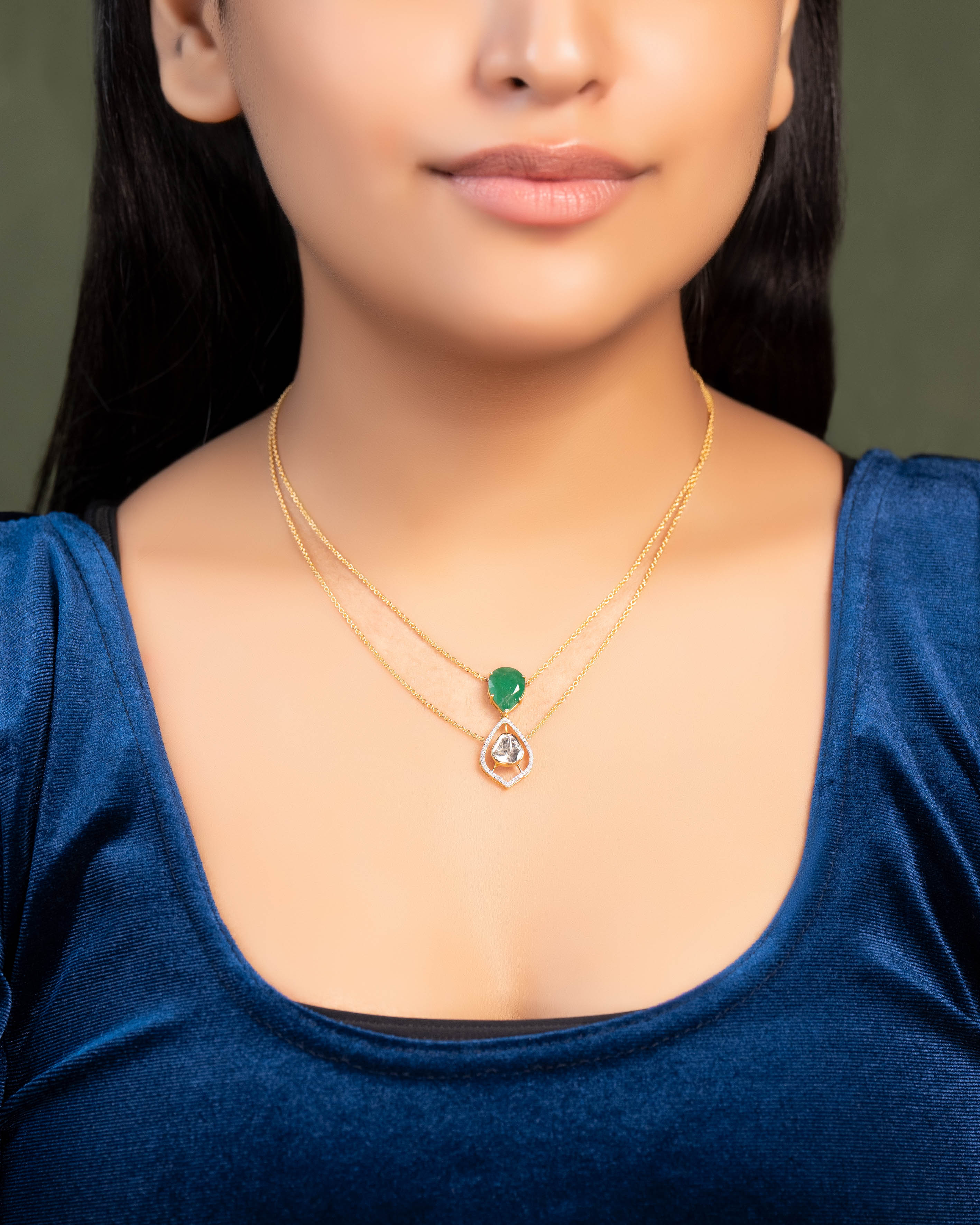 Amaya Polki And Diamond Pendant