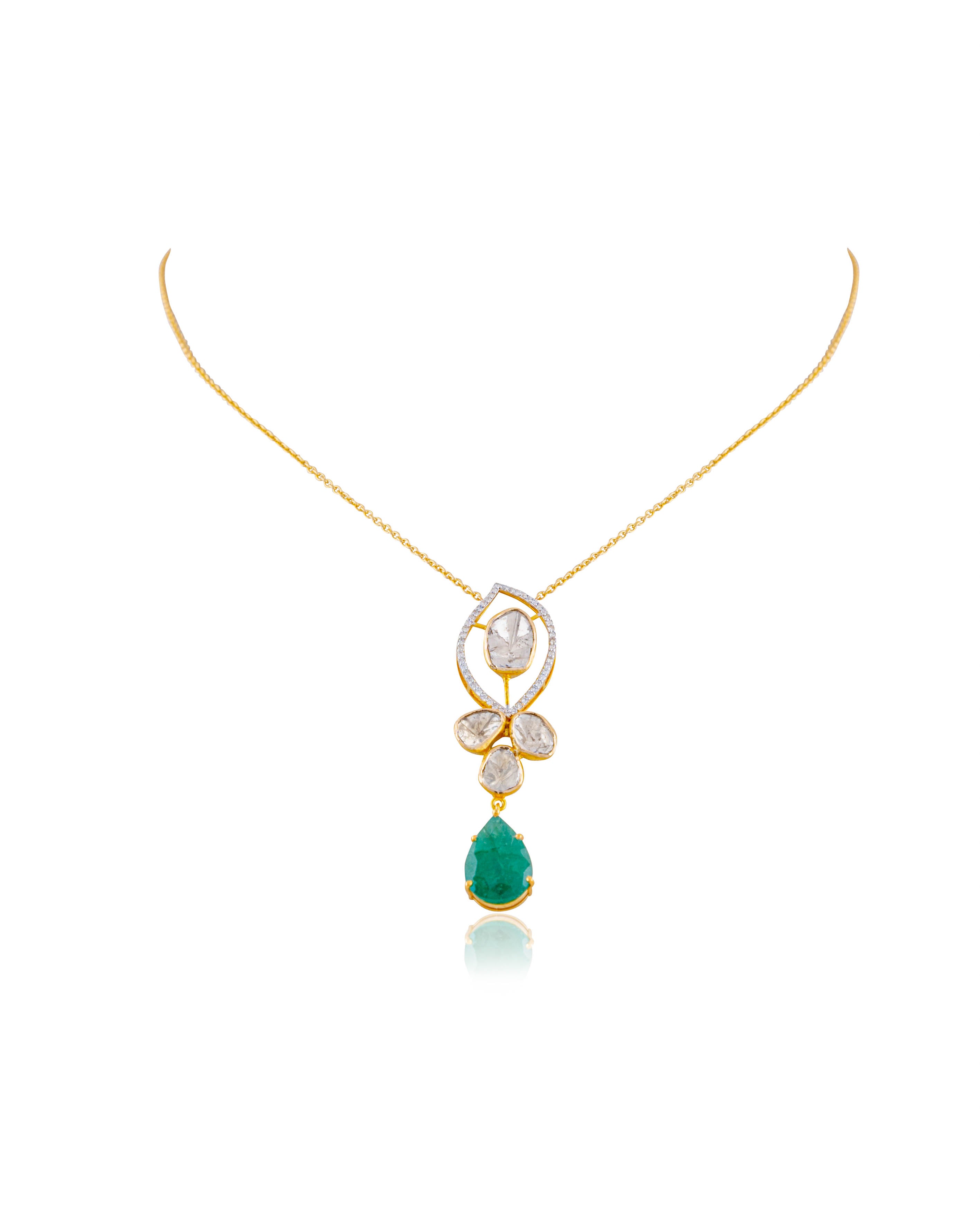 Arina Polki And Diamond Pendant