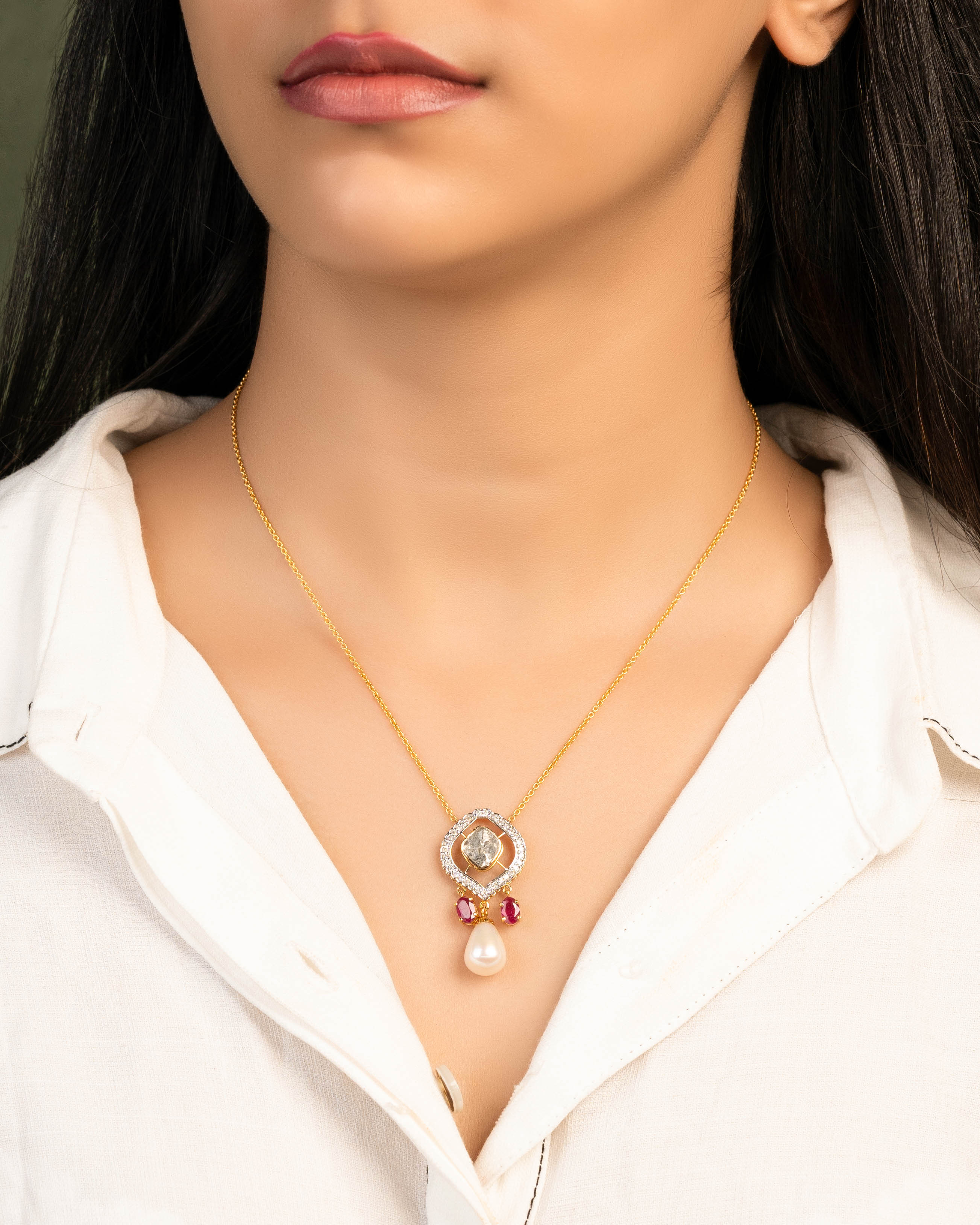 Sushmita Polki And Diamond Pendant