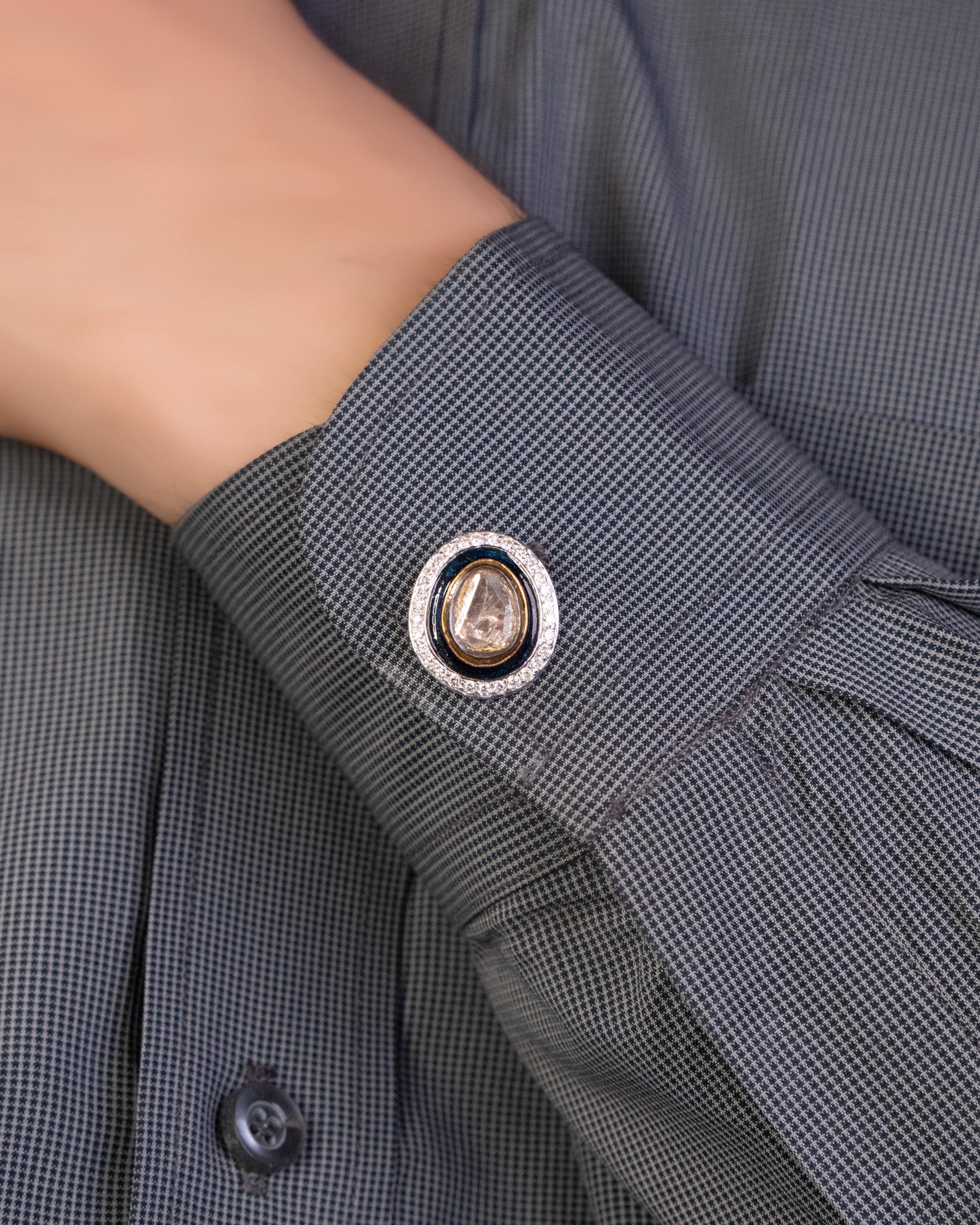Priyank Diamond And Polki Cufflinks