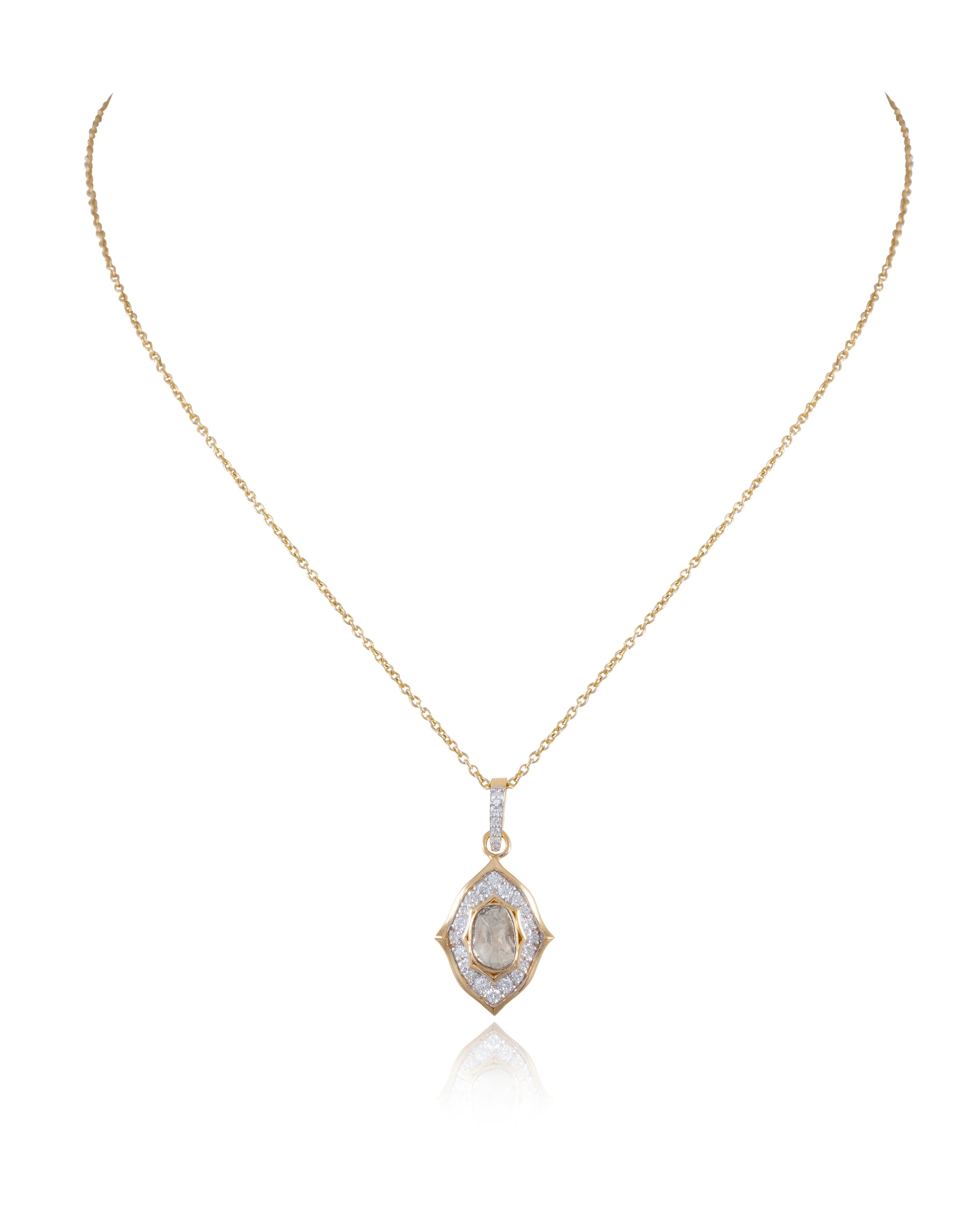 Pallavi Polki And Diamond Pendant
